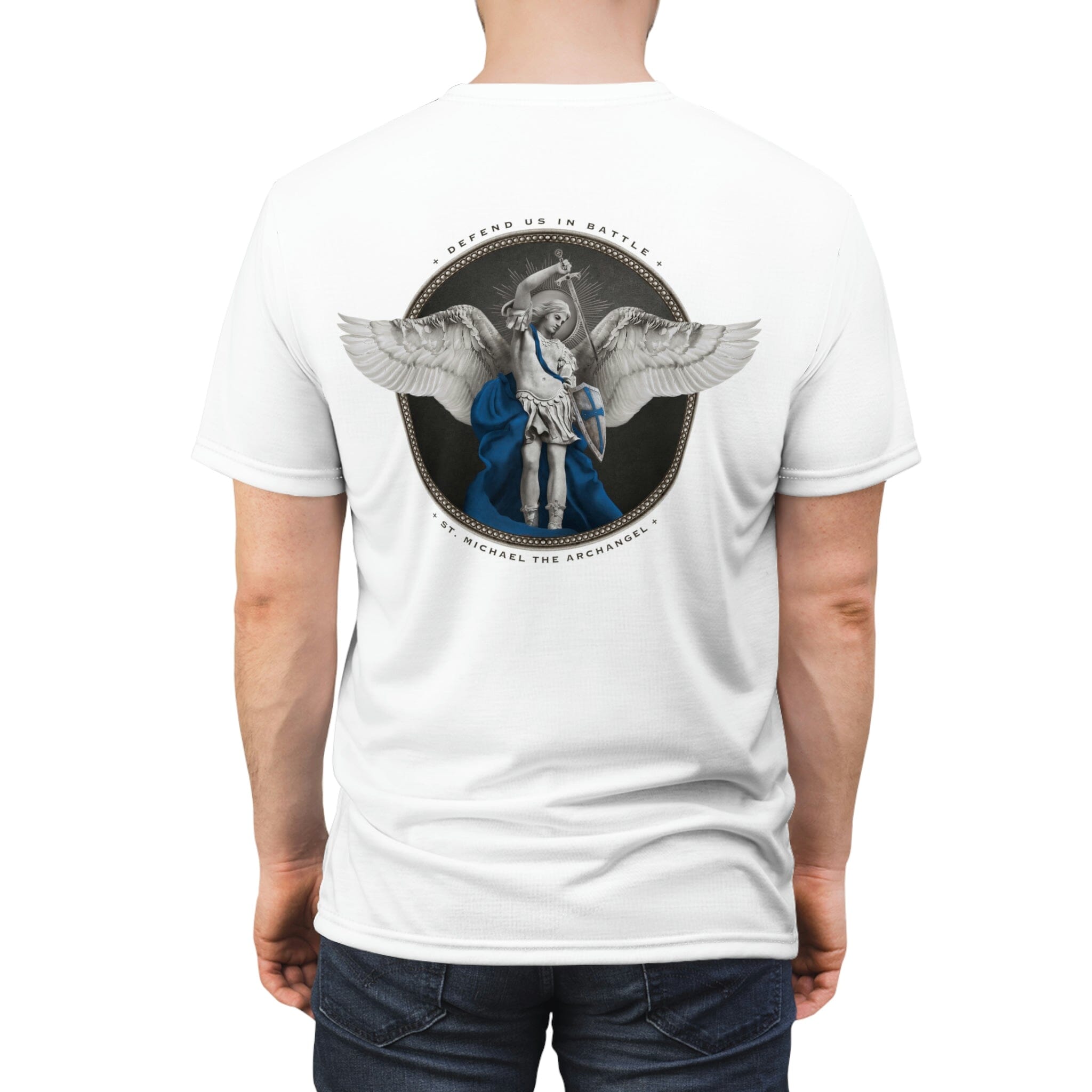 St. Michael the Archangel Men's T-Shirt (Blue Line) - VENXARA®