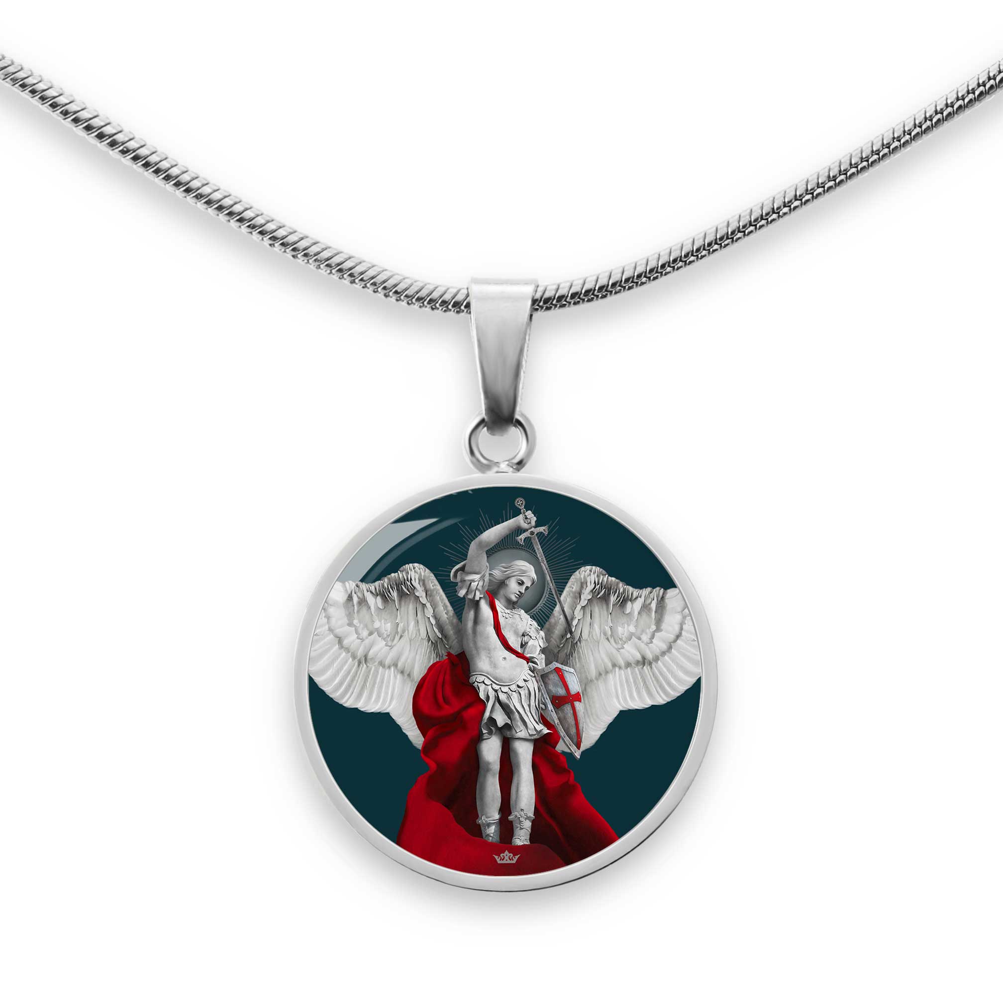 St. Michael the Archangel Pendant Necklace (Midnight Blue) - VENXARA®