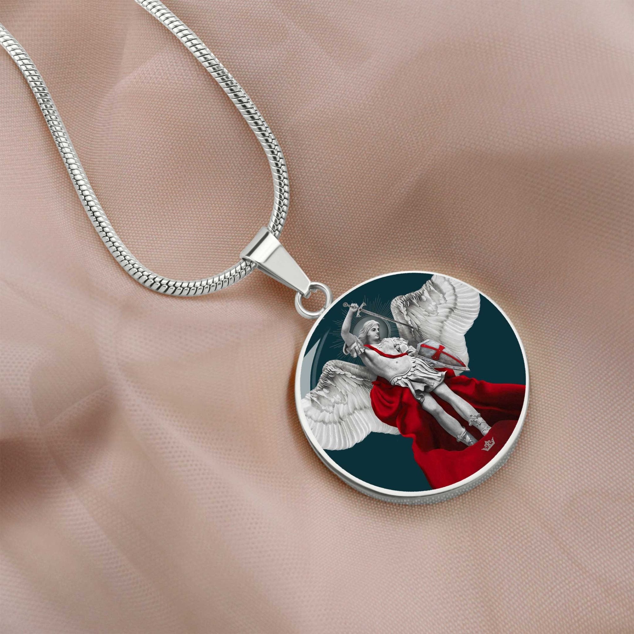 St. Michael the Archangel Pendant Necklace (Midnight Blue) - VENXARA®