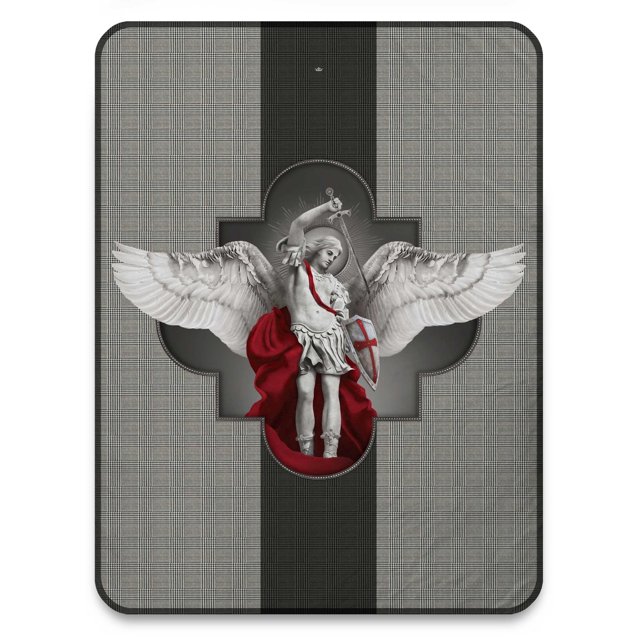 St. Michael the Archangel Plush Fleece Blanket (Houndstooth) - VENXARA®