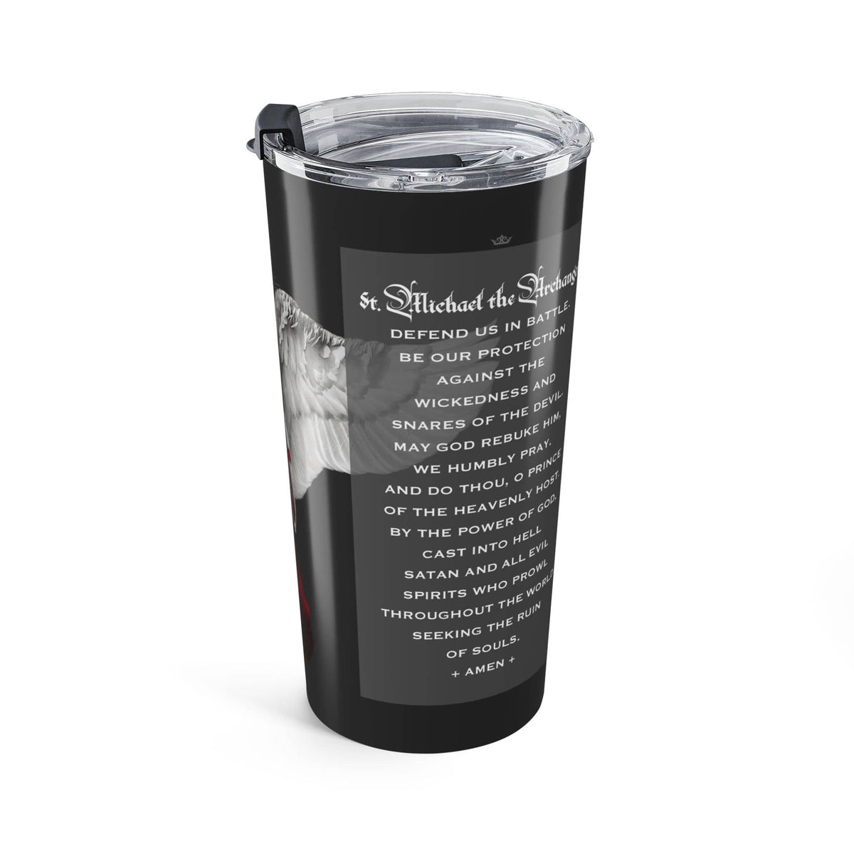 St. Michael the Archangel Prayer Tumbler (Ash 20 oz) Copyright VENXARA