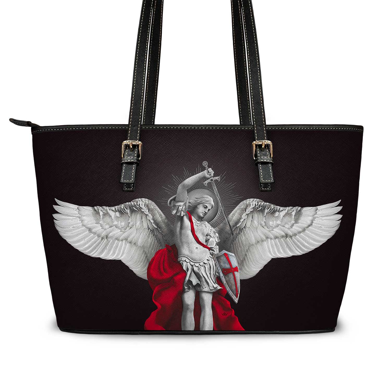 St. Michael the Archangel Tote Bag (Black) - VENXARA®