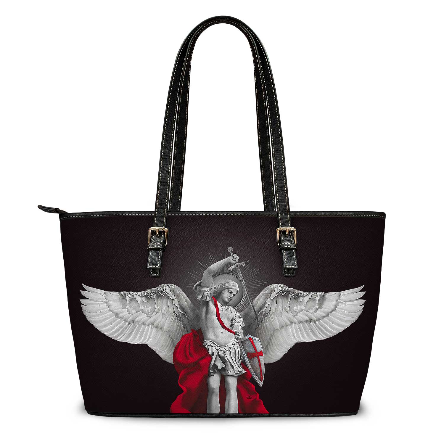 St. Michael the Archangel Tote Bag (Black) - VENXARA®