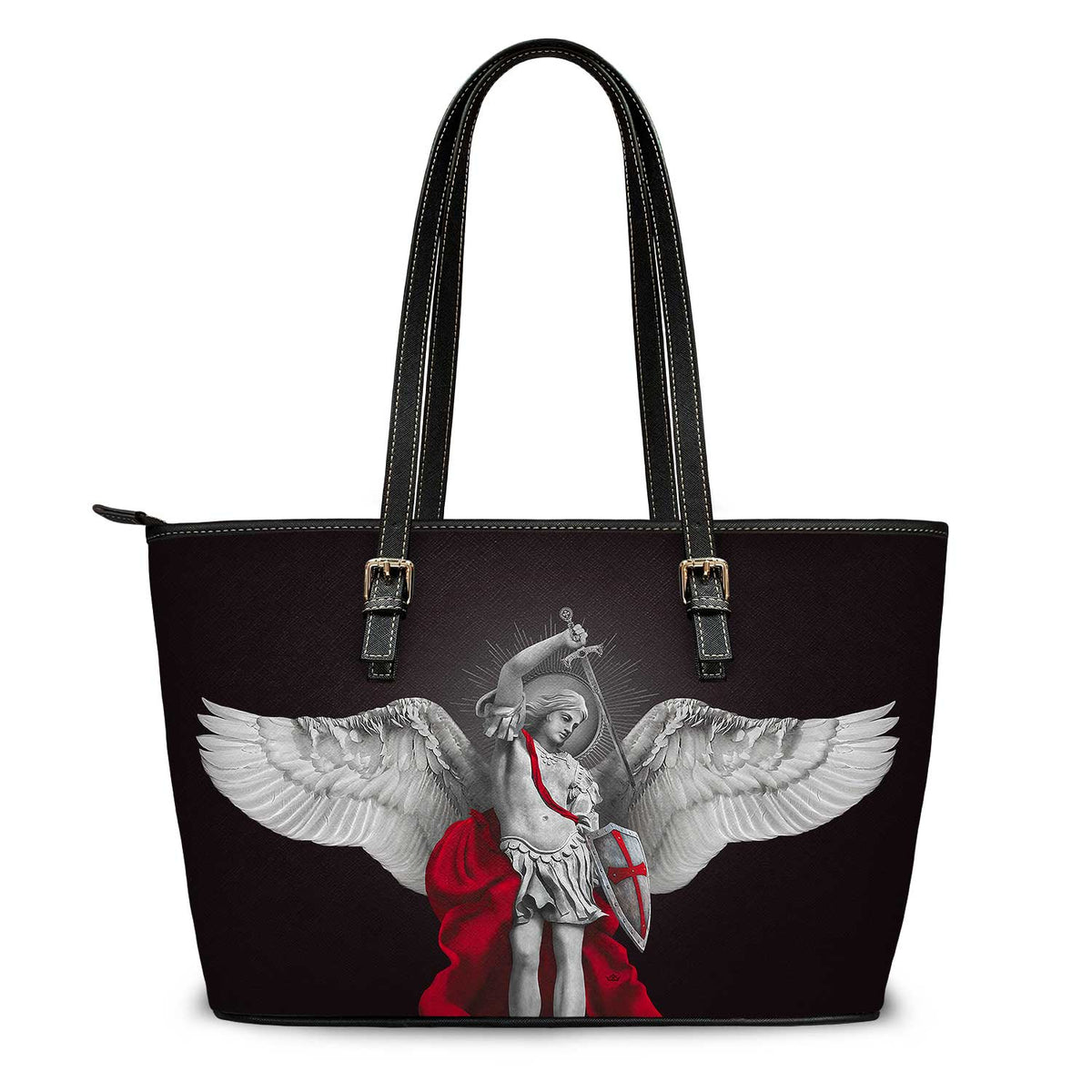 St. Michael the Archangel Tote Bag (Black) Copyright VENXARA