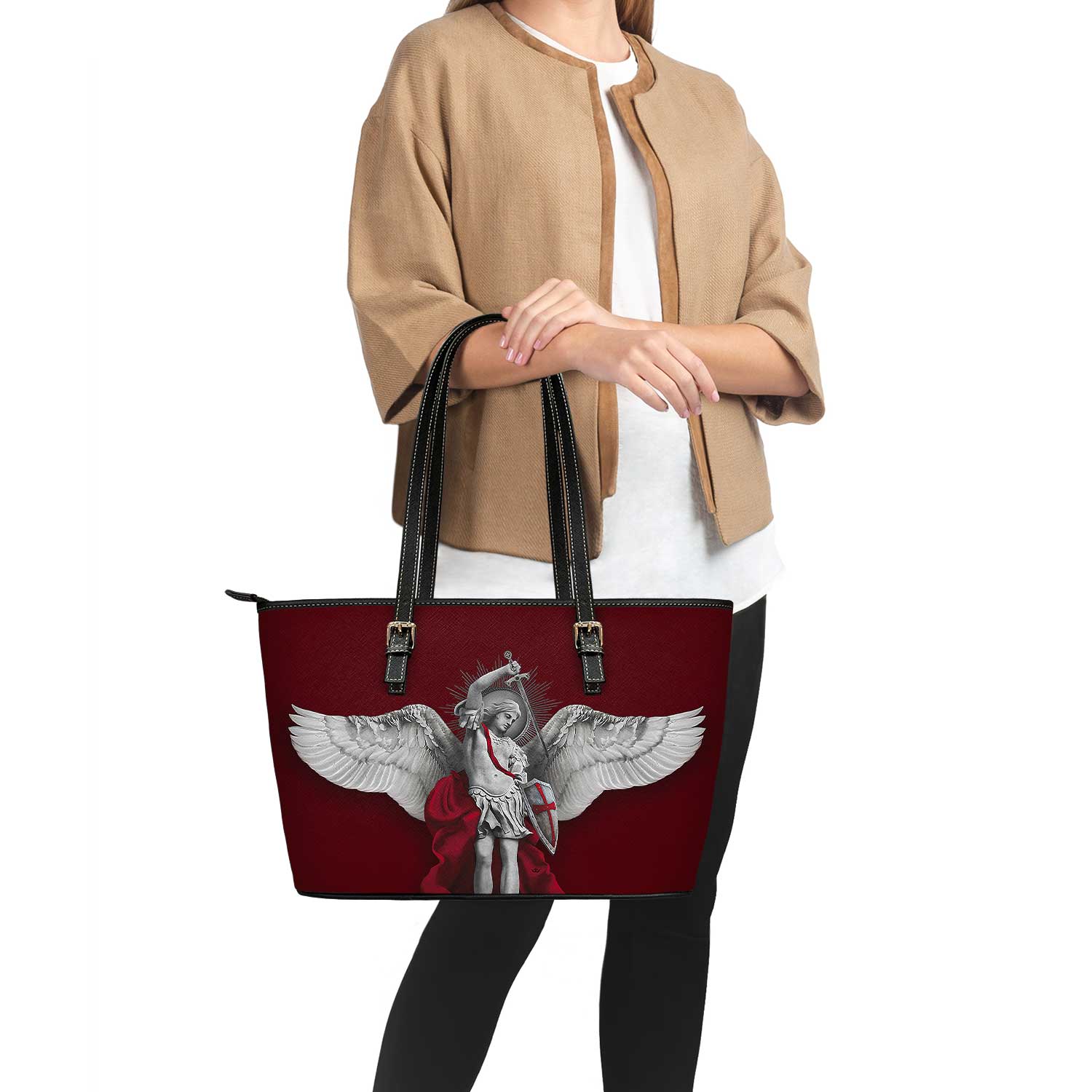 St. Michael the Archangel Tote Bag (Cardinal Red) - VENXARA®