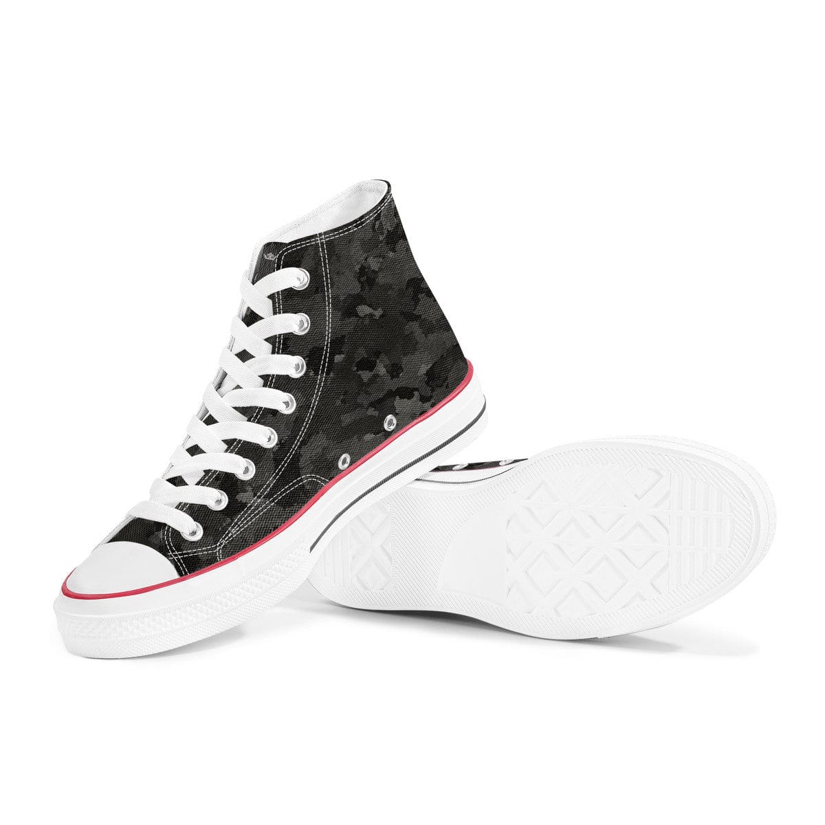 St. Michael the Archangel Victorious Classic Canvas High Top Shoes (Black Camo) Copyright VENXARA