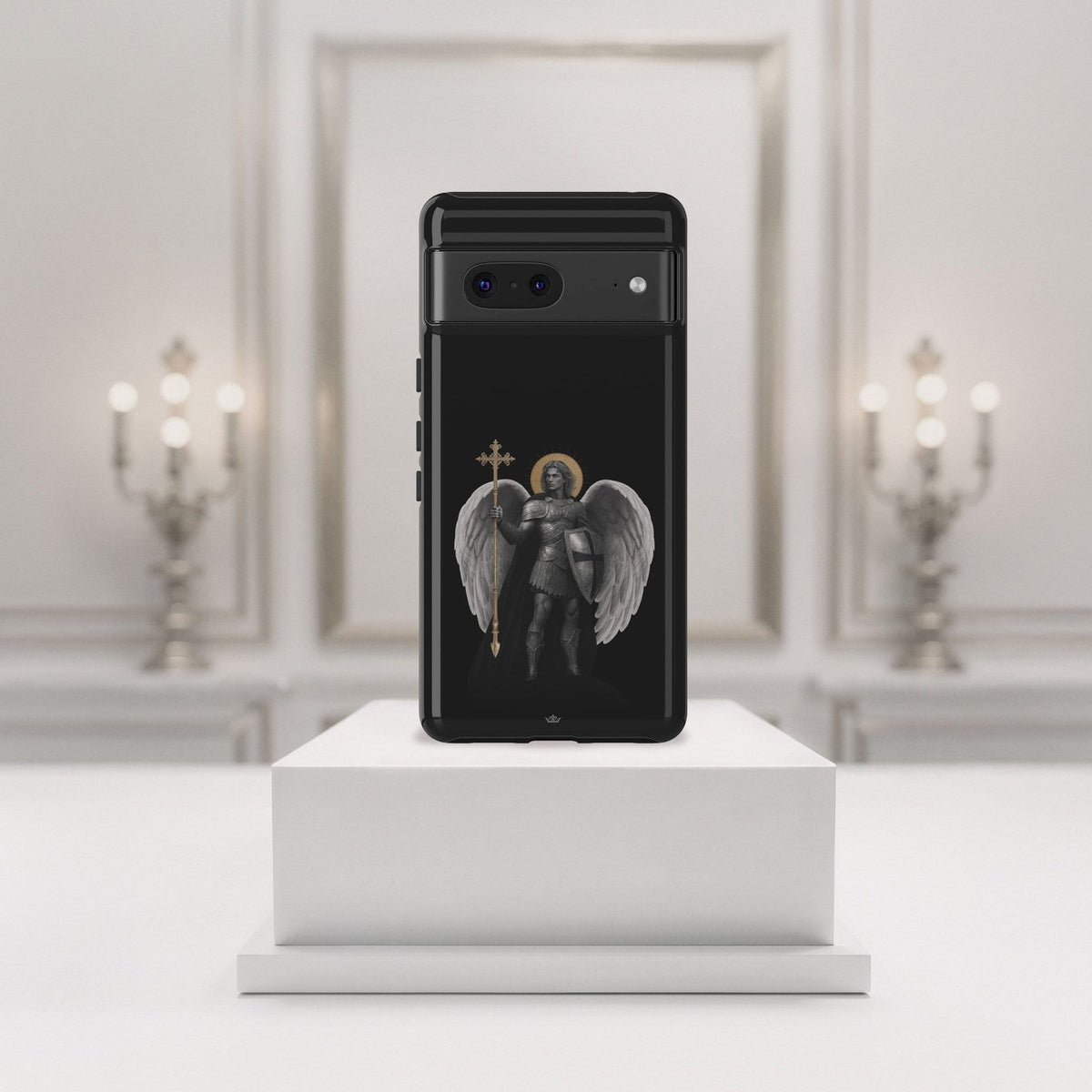 St. Michael the Archangel Victorious Hard Phone Case (Dark Night) Copyright VENXARA