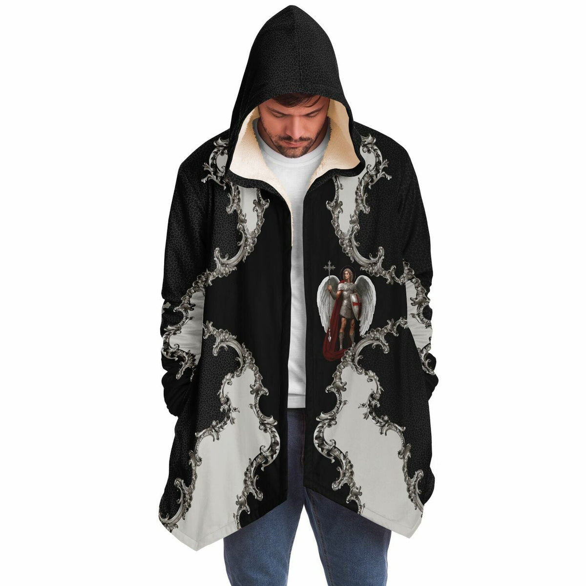 St. Michael the Archangel Victorious Microfleece Cloak (Baroque Leopard) Copyright VENXARA