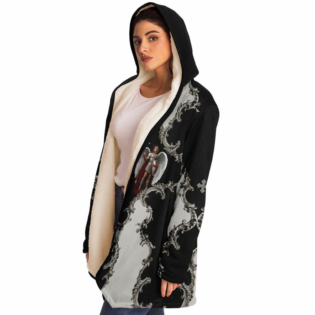 St. Michael the Archangel Victorious Microfleece Cloak (Baroque Leopard) Copyright VENXARA