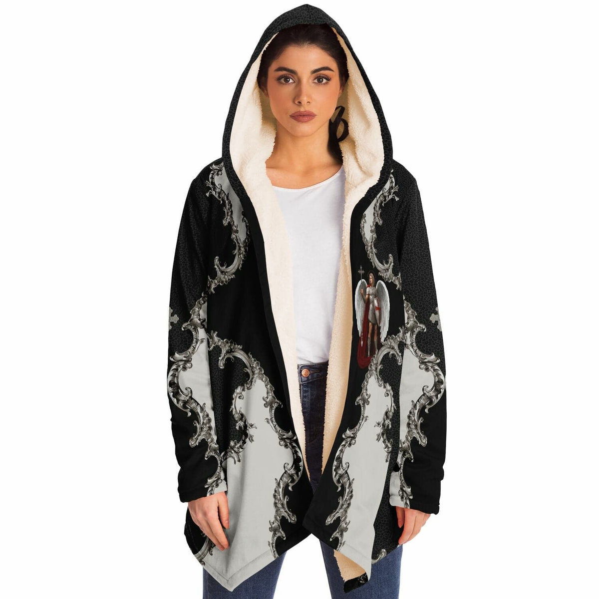 St. Michael the Archangel Victorious Microfleece Cloak (Baroque Leopard) Copyright VENXARA