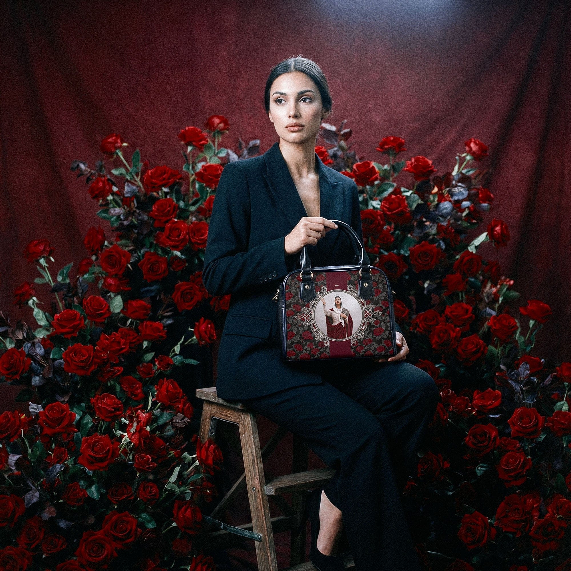 St. Monica Medallion Handbag (Roses) Copyright VENXARA