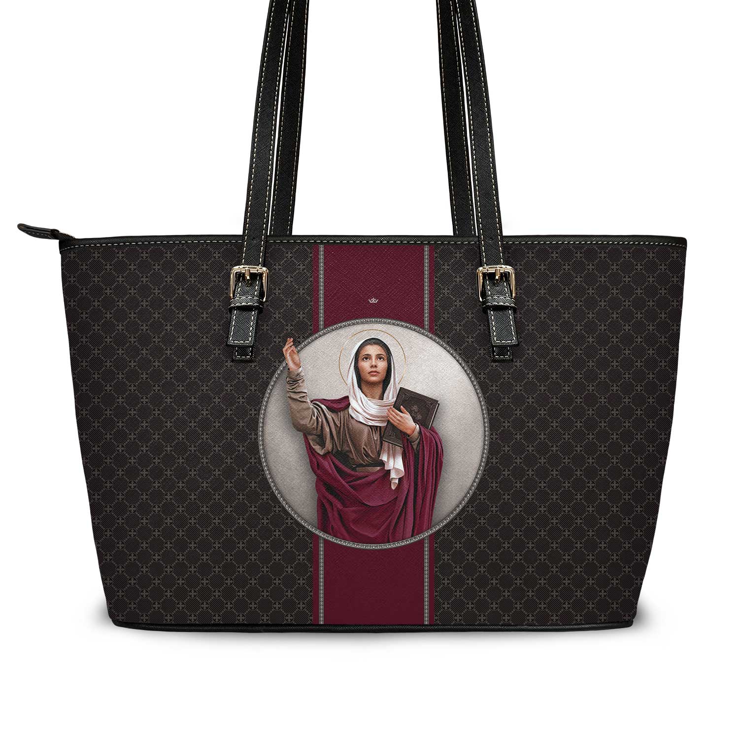 St. Monica Medallion Tote Bag (Charcoal) - VENXARA®