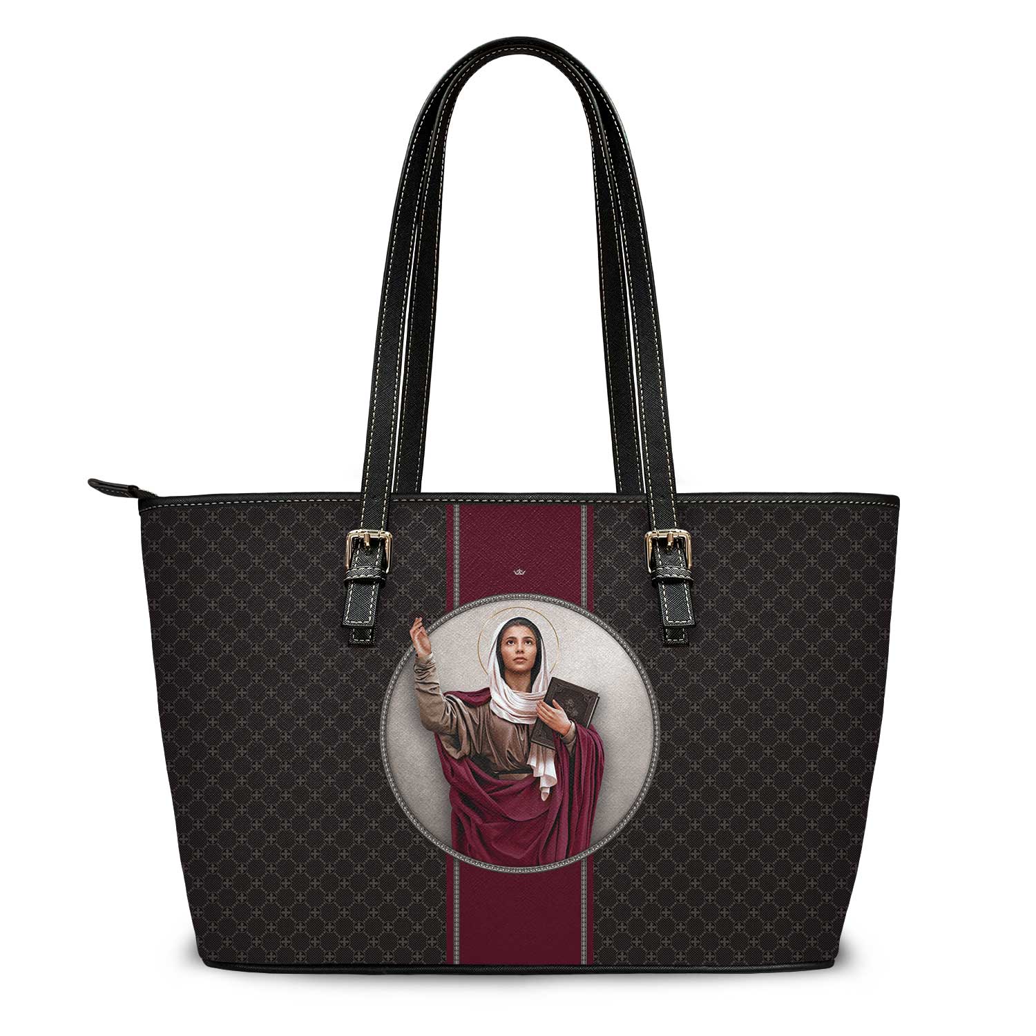 St. Monica Medallion Tote Bag (Charcoal) - VENXARA®