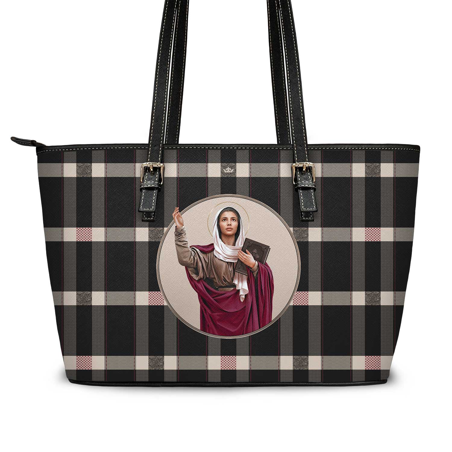 St. Monica Tote Bag (Plaid) - VENXARA®