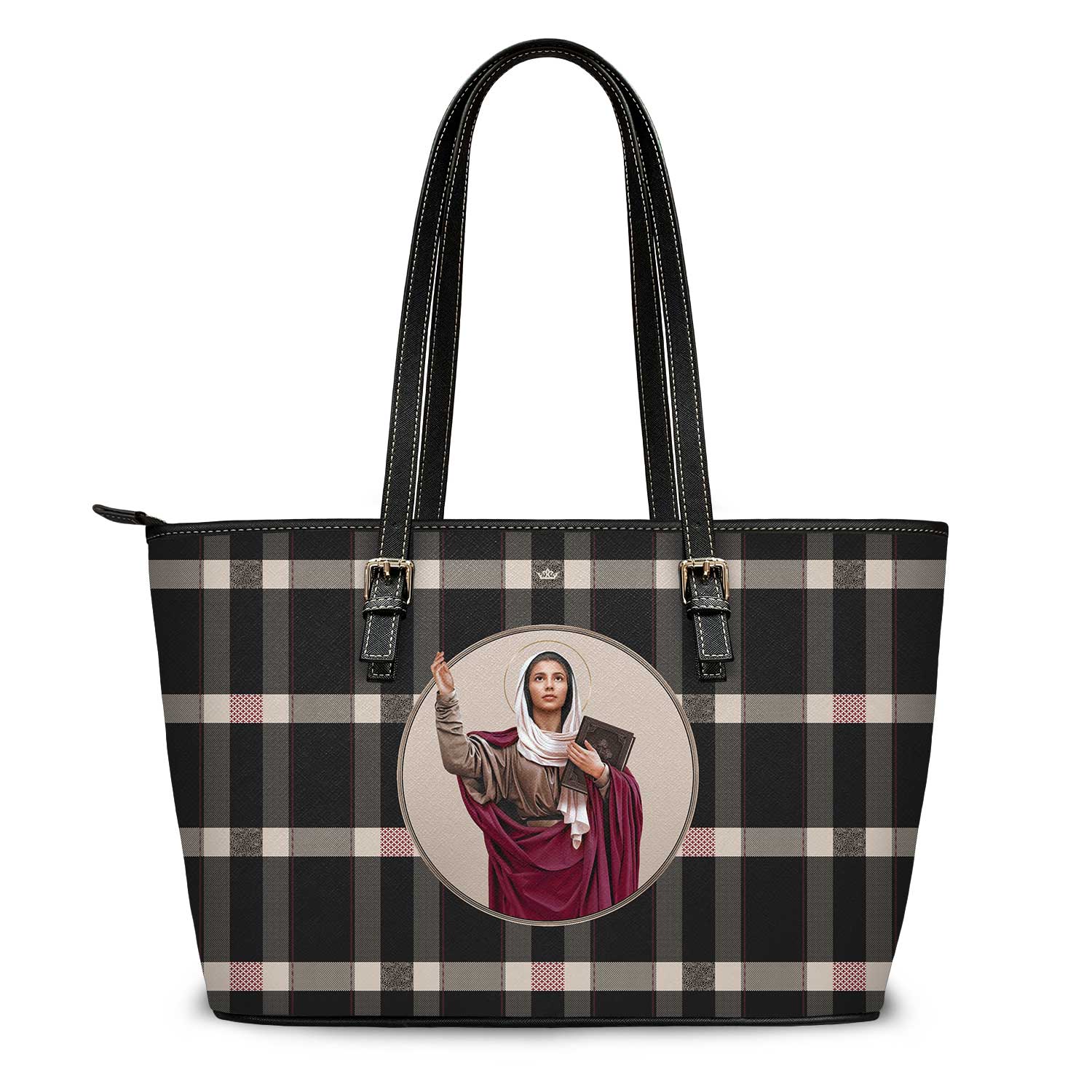 St. Monica Tote Bag (Plaid) - VENXARA®