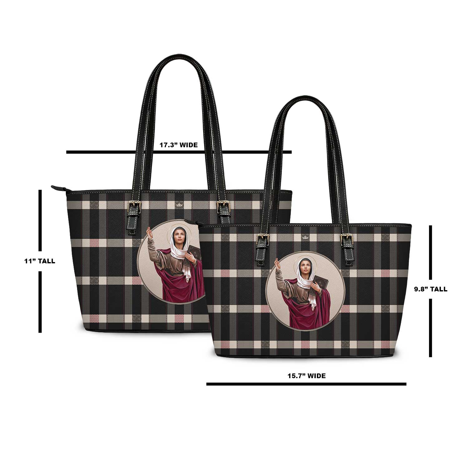 St. Monica Tote Bag (Plaid) - VENXARA®