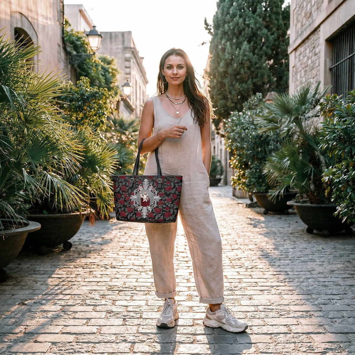 St. Monica Tote Bag (Roses) Copyright VENXARA