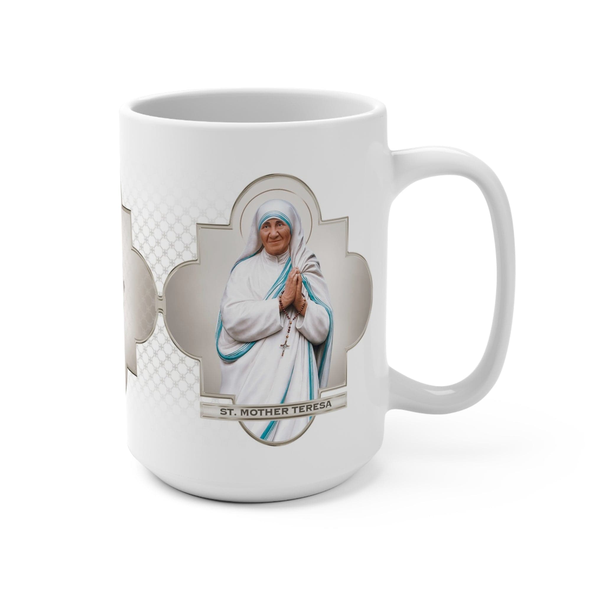 St. Mother Teresa Ceramic Mug (White 15 oz) Copyright VENXARA
