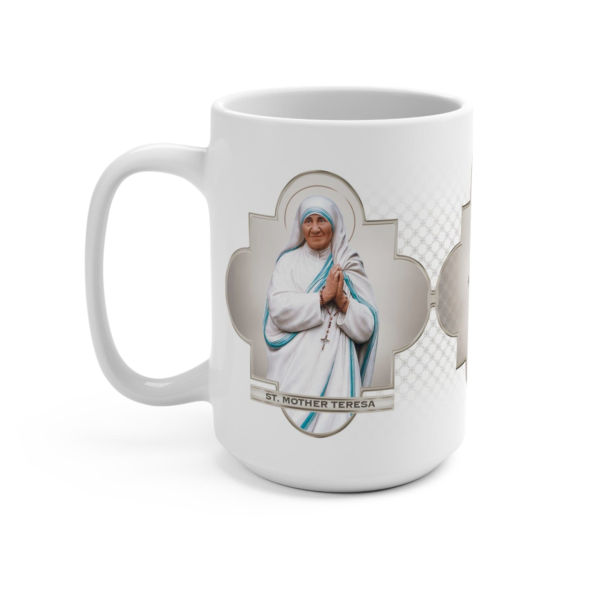 St. Mother Teresa Ceramic Mug (White 15 oz) Copyright VENXARA