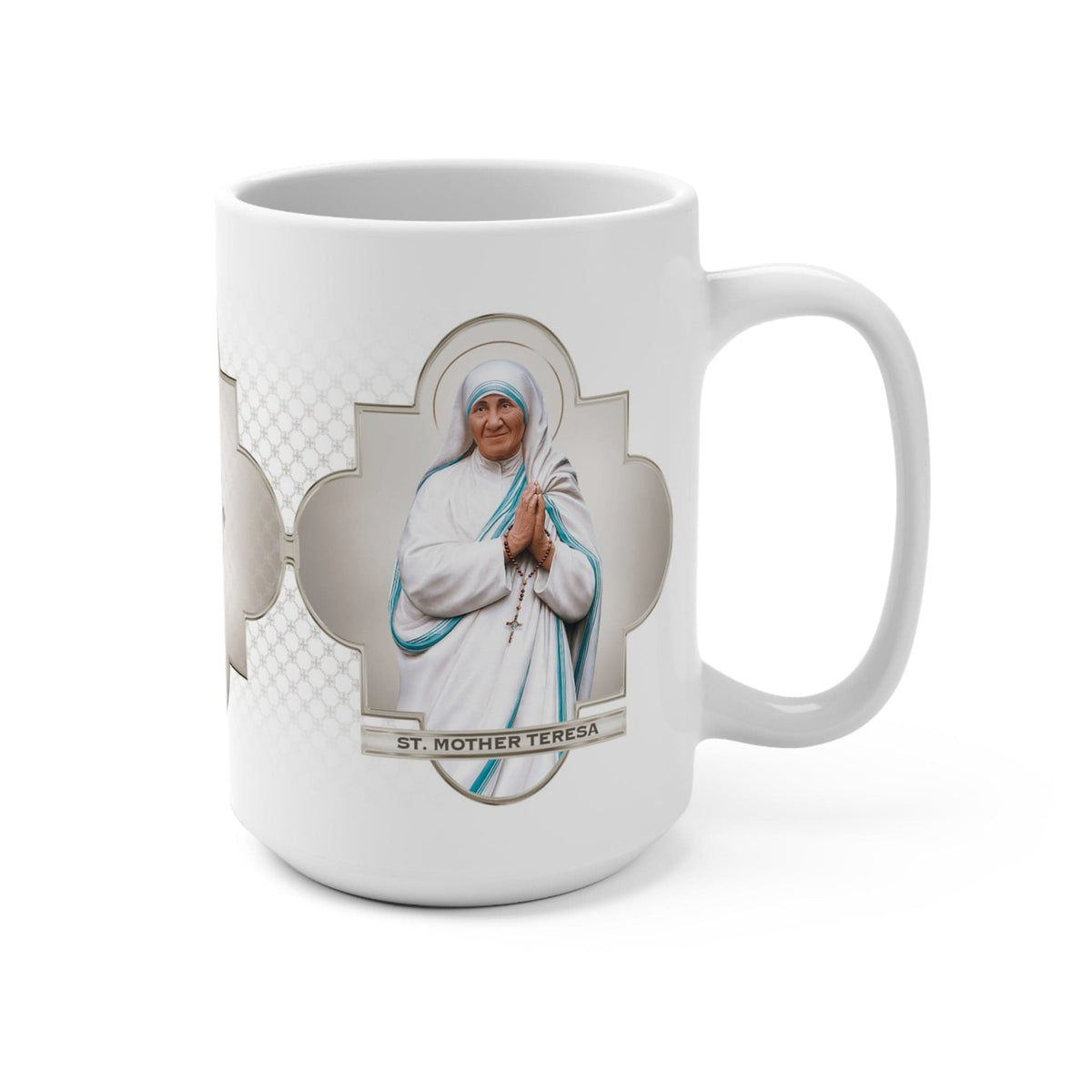 St. Mother Teresa Ceramic Mug (White 15 oz) Copyright VENXARA