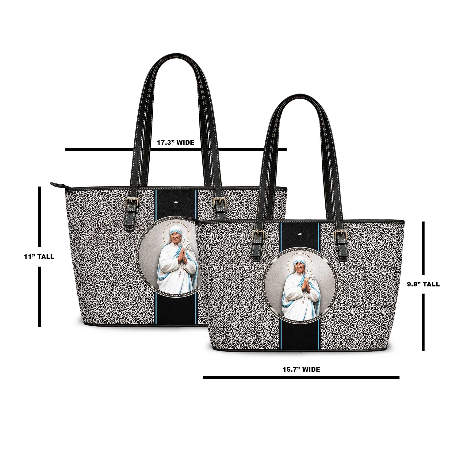 St. Mother Teresa Medallion Tote Bag (Leopard) - VENXARA®
