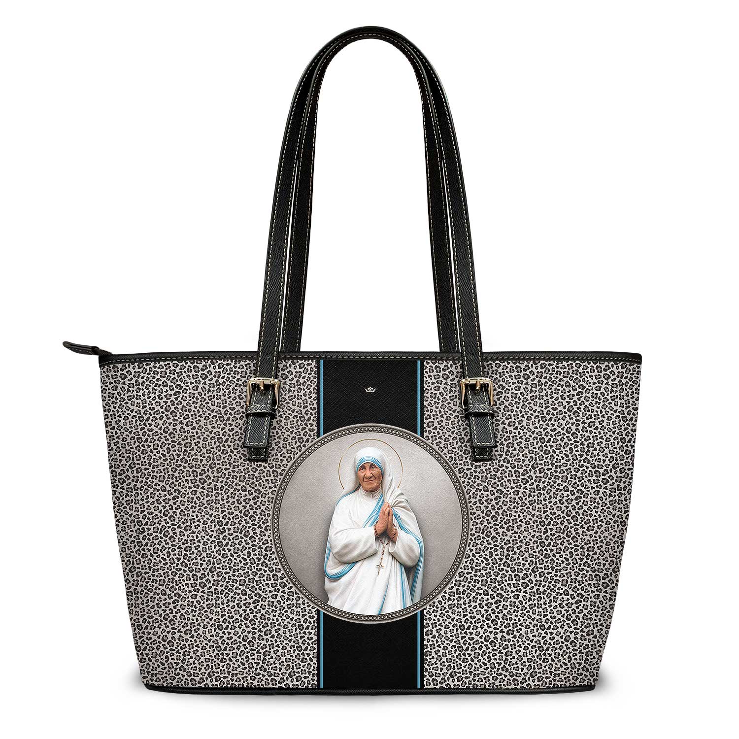 St. Mother Teresa Medallion Tote Bag (Leopard) - VENXARA®