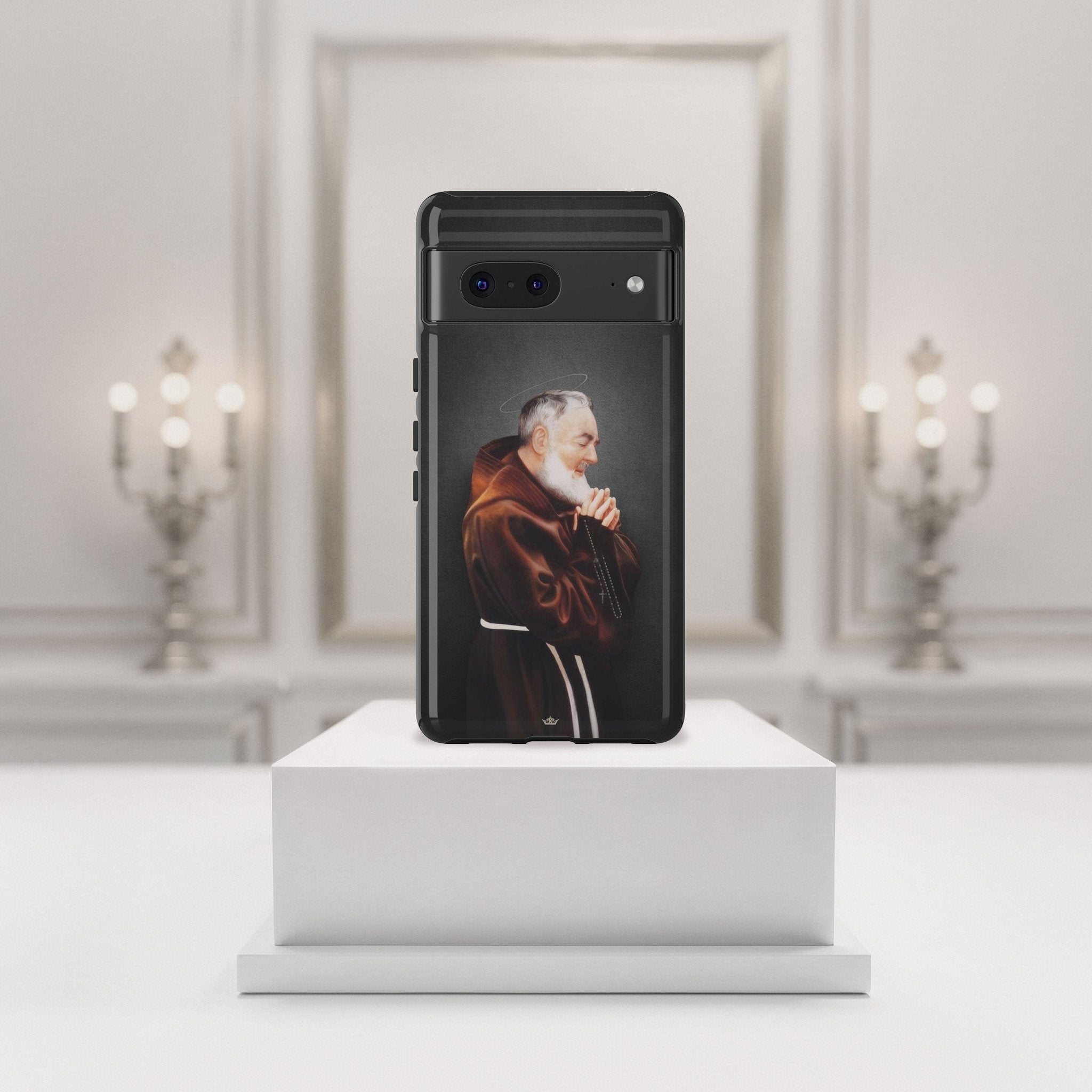 St. Padre Pio Hard Phone Case (Dark) - VENXARA®