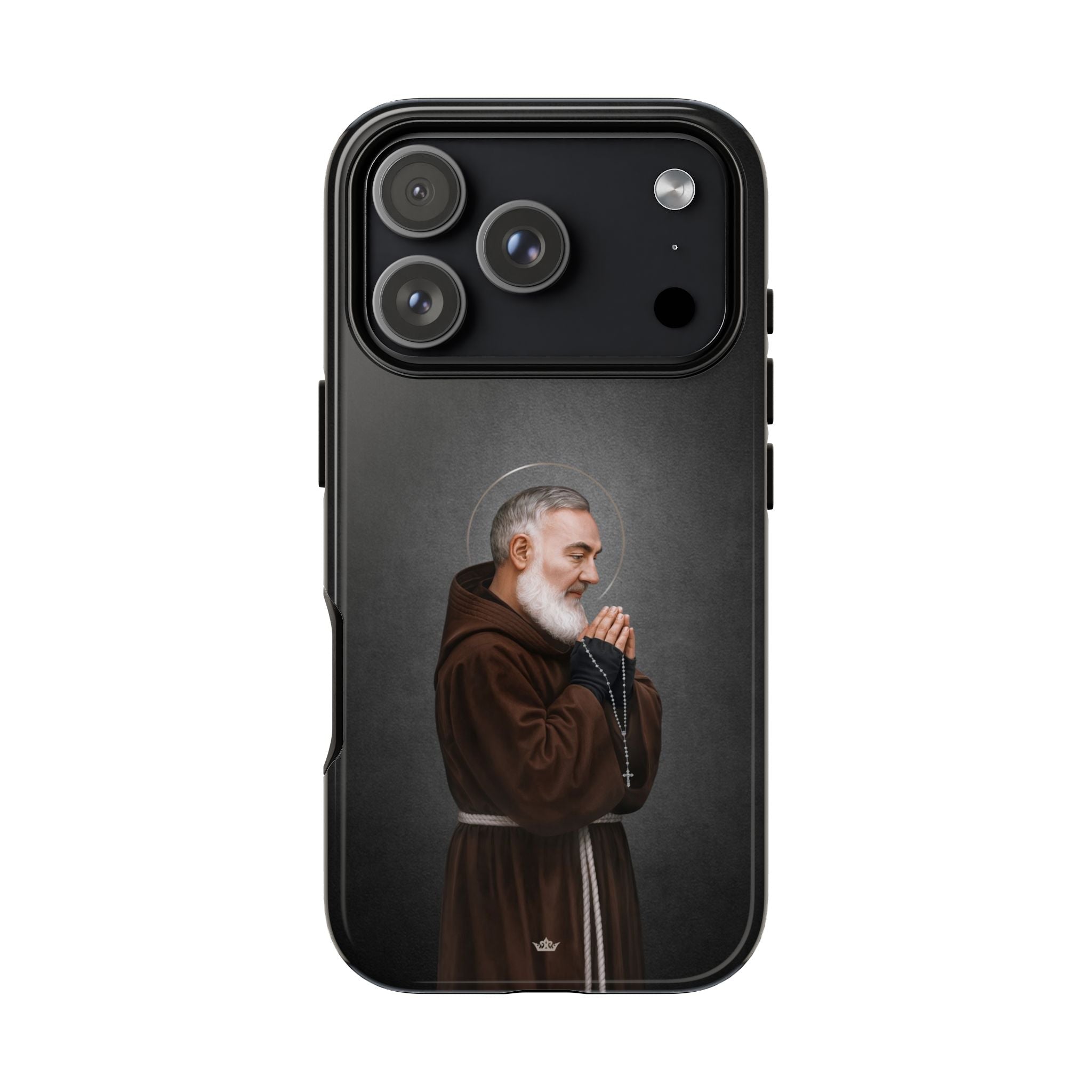 St. Padre Pio Hard Phone Case (Dark) - Venxara