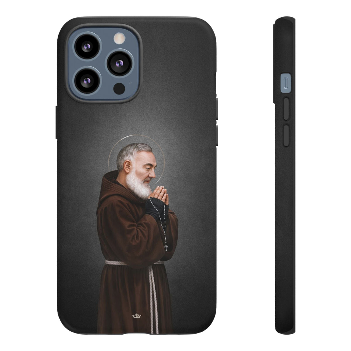 St. Padre Pio Hard Phone Case (Dark) Copyright VENXARA