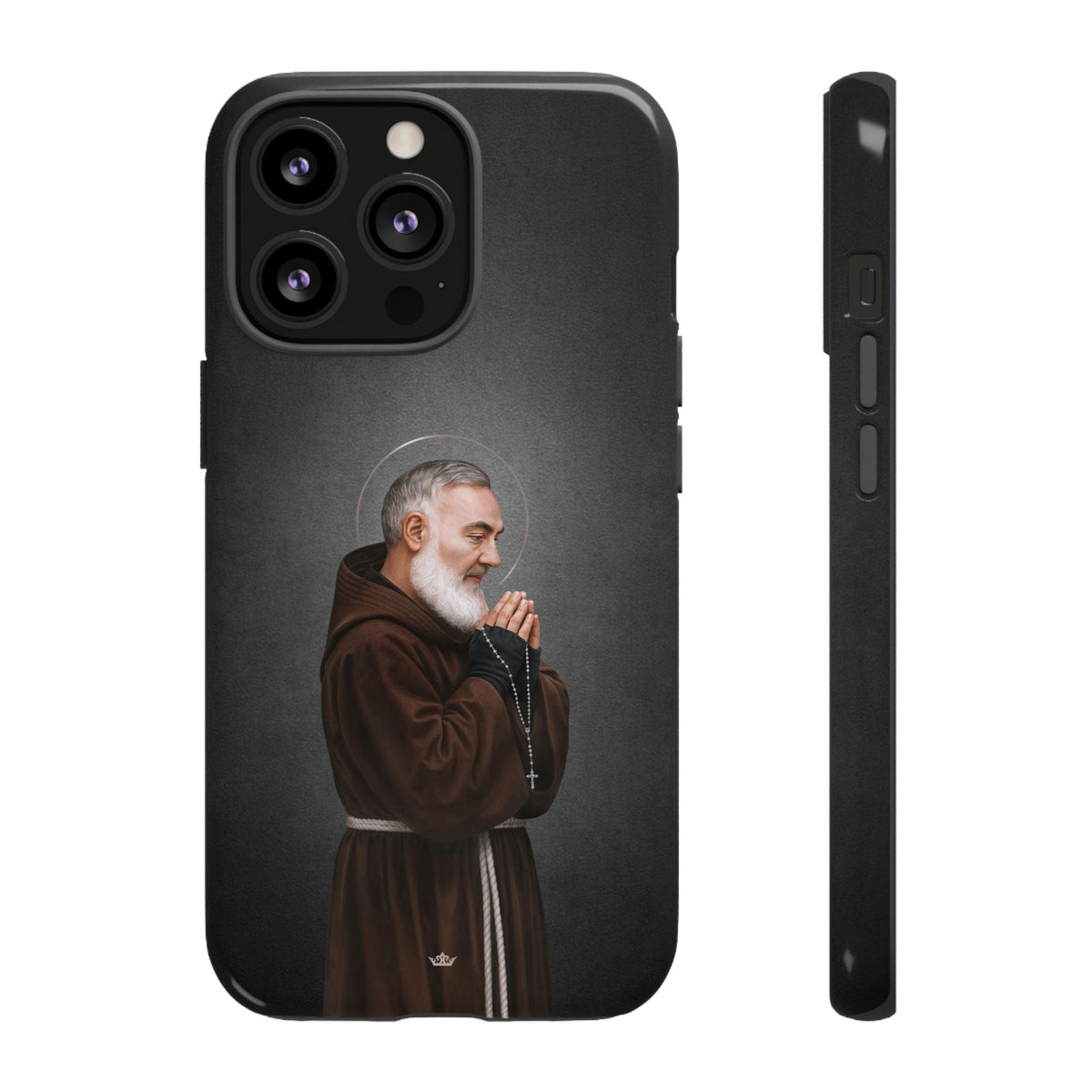 St. Padre Pio Hard Phone Case (Dark) Copyright VENXARA