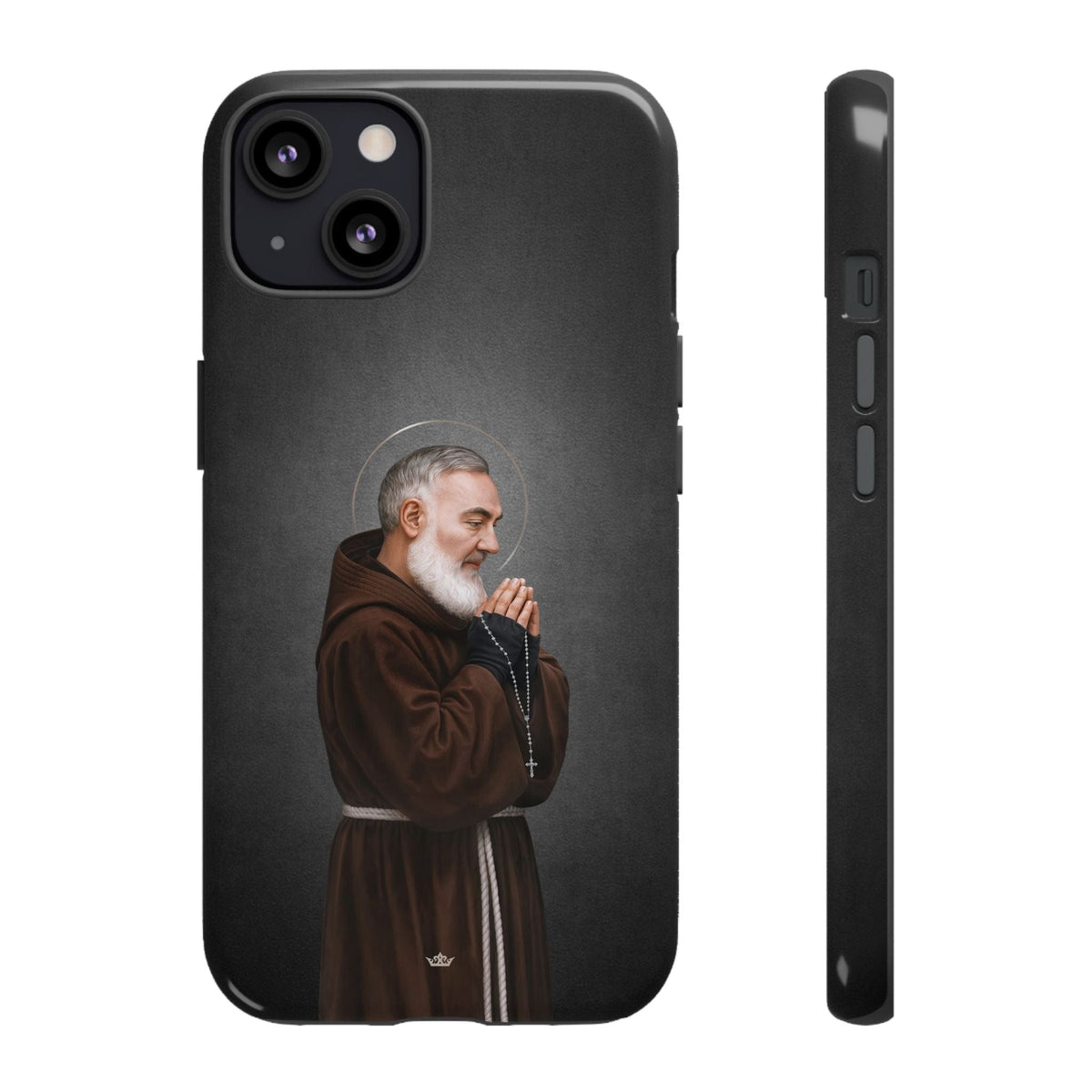 St. Padre Pio Hard Phone Case (Dark) Copyright VENXARA