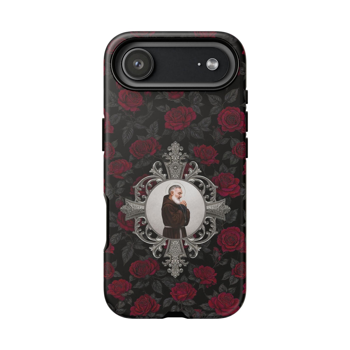 St. Padre Pio Hard Phone Case (Roses) Copyright VENXARA