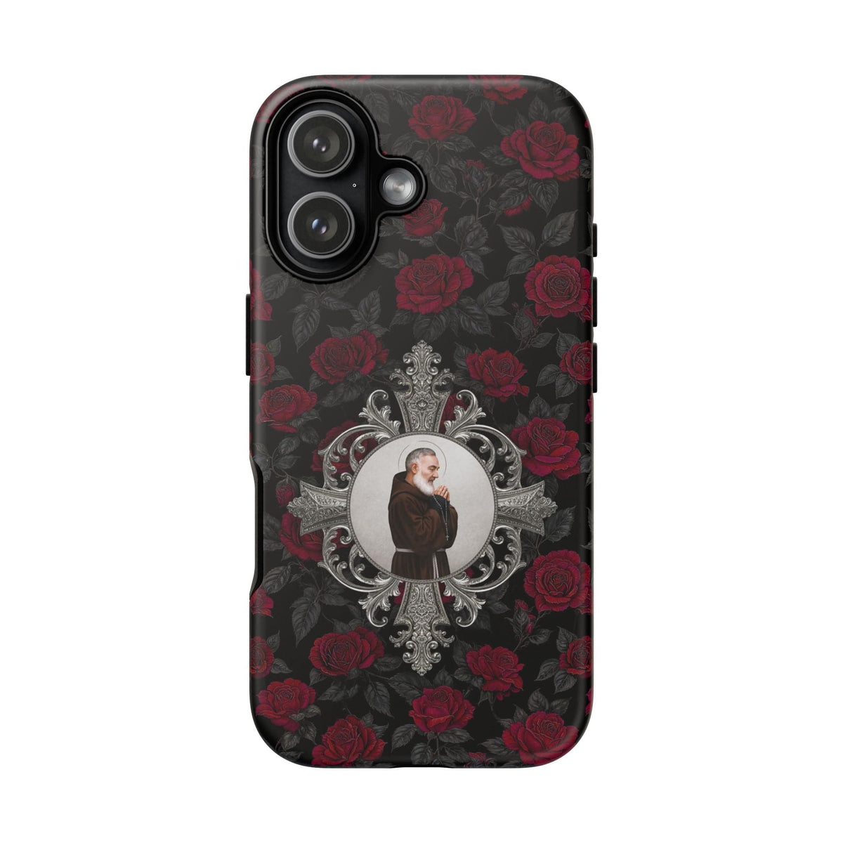 St. Padre Pio Hard Phone Case (Roses) Copyright VENXARA