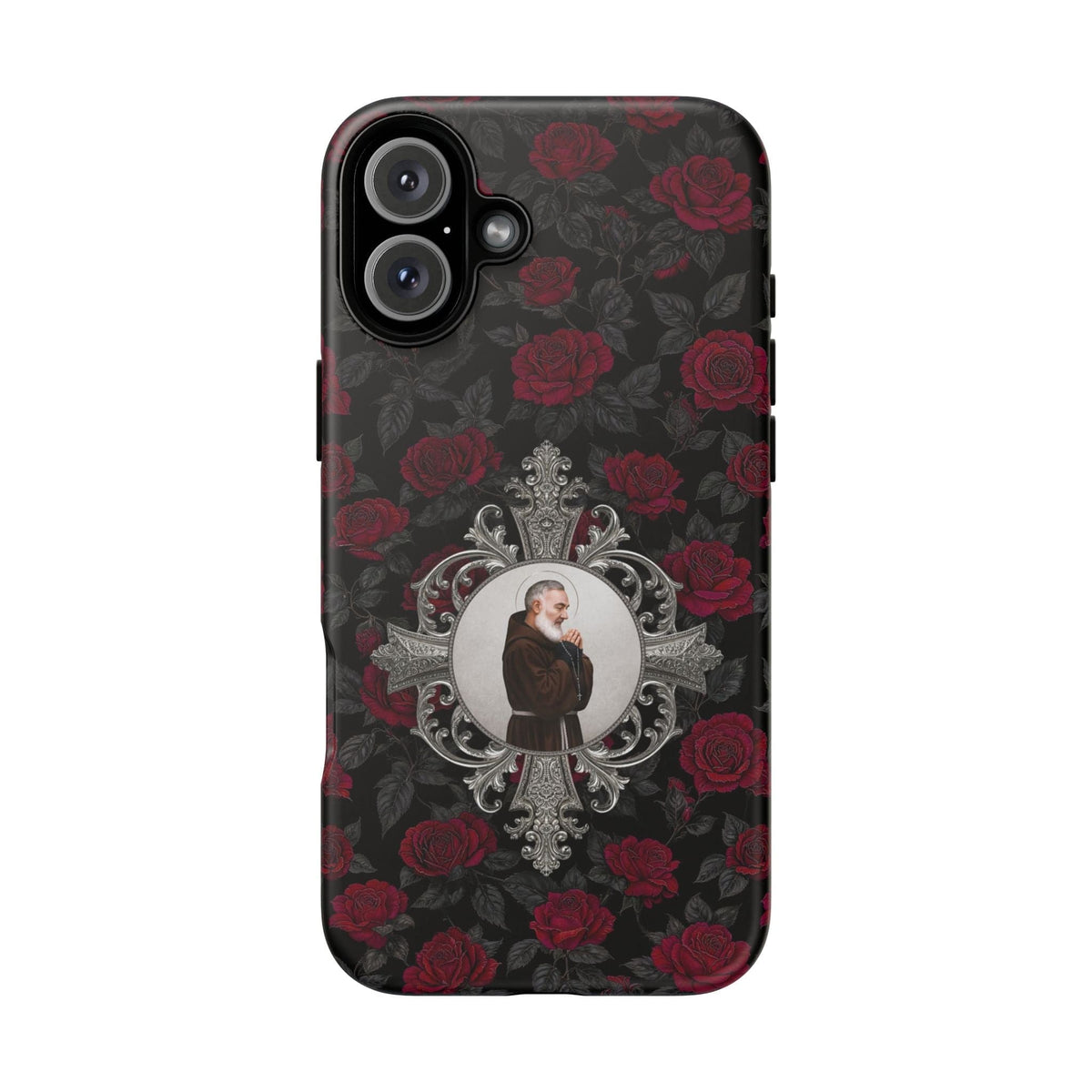 St. Padre Pio Hard Phone Case (Roses) Copyright VENXARA