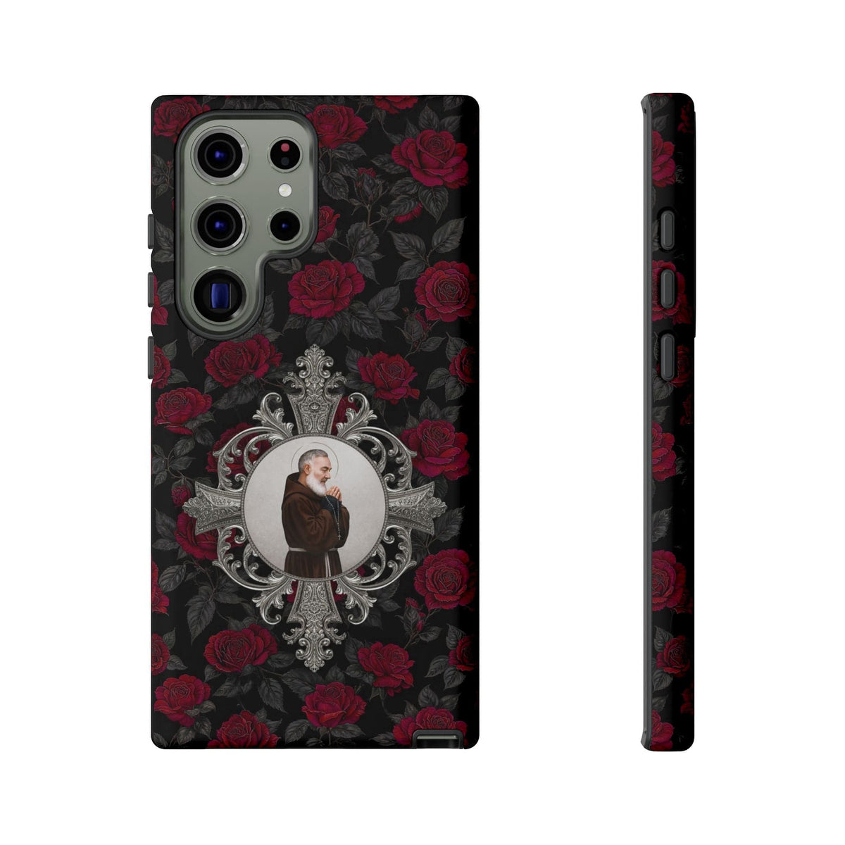 St. Padre Pio Hard Phone Case (Roses) Copyright VENXARA