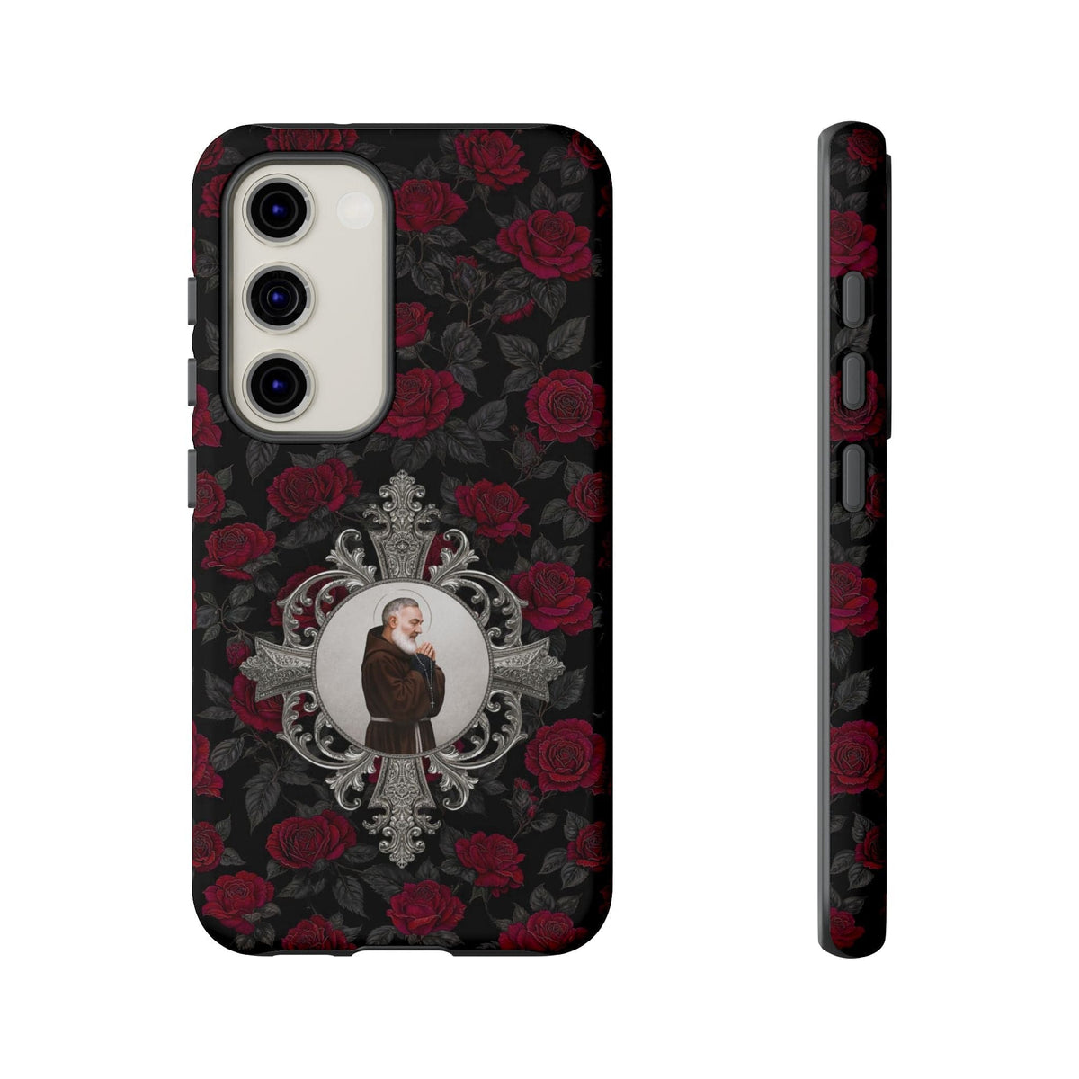 St. Padre Pio Hard Phone Case (Roses) Copyright VENXARA