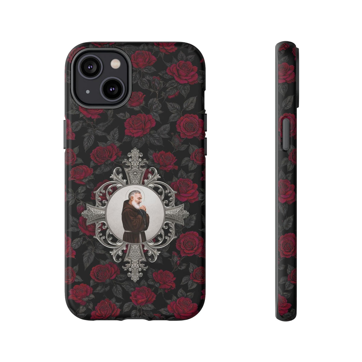 St. Padre Pio Hard Phone Case (Roses) Copyright VENXARA