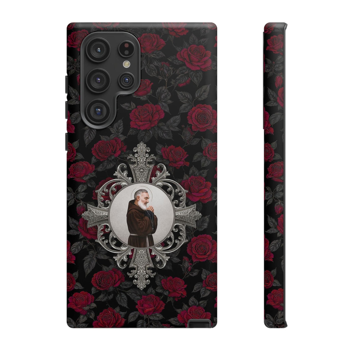 St. Padre Pio Hard Phone Case (Roses) Copyright VENXARA