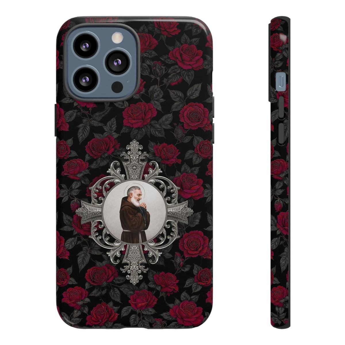 St. Padre Pio Hard Phone Case (Roses) Copyright VENXARA