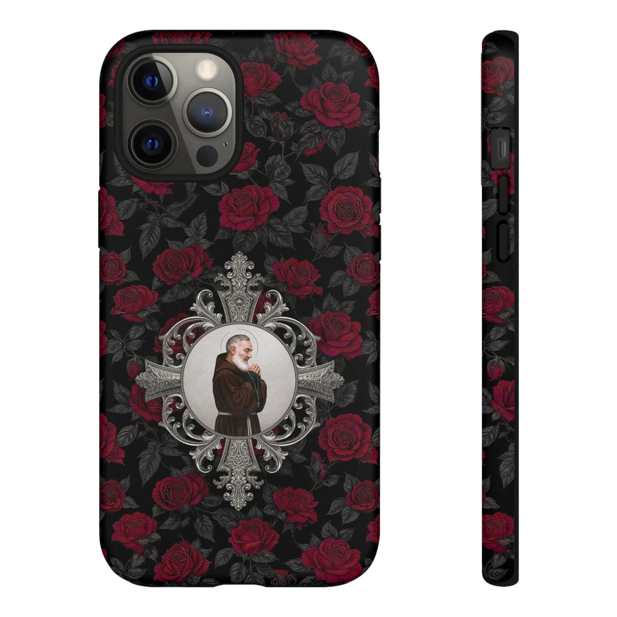 St. Padre Pio Hard Phone Case (Roses) Copyright VENXARA