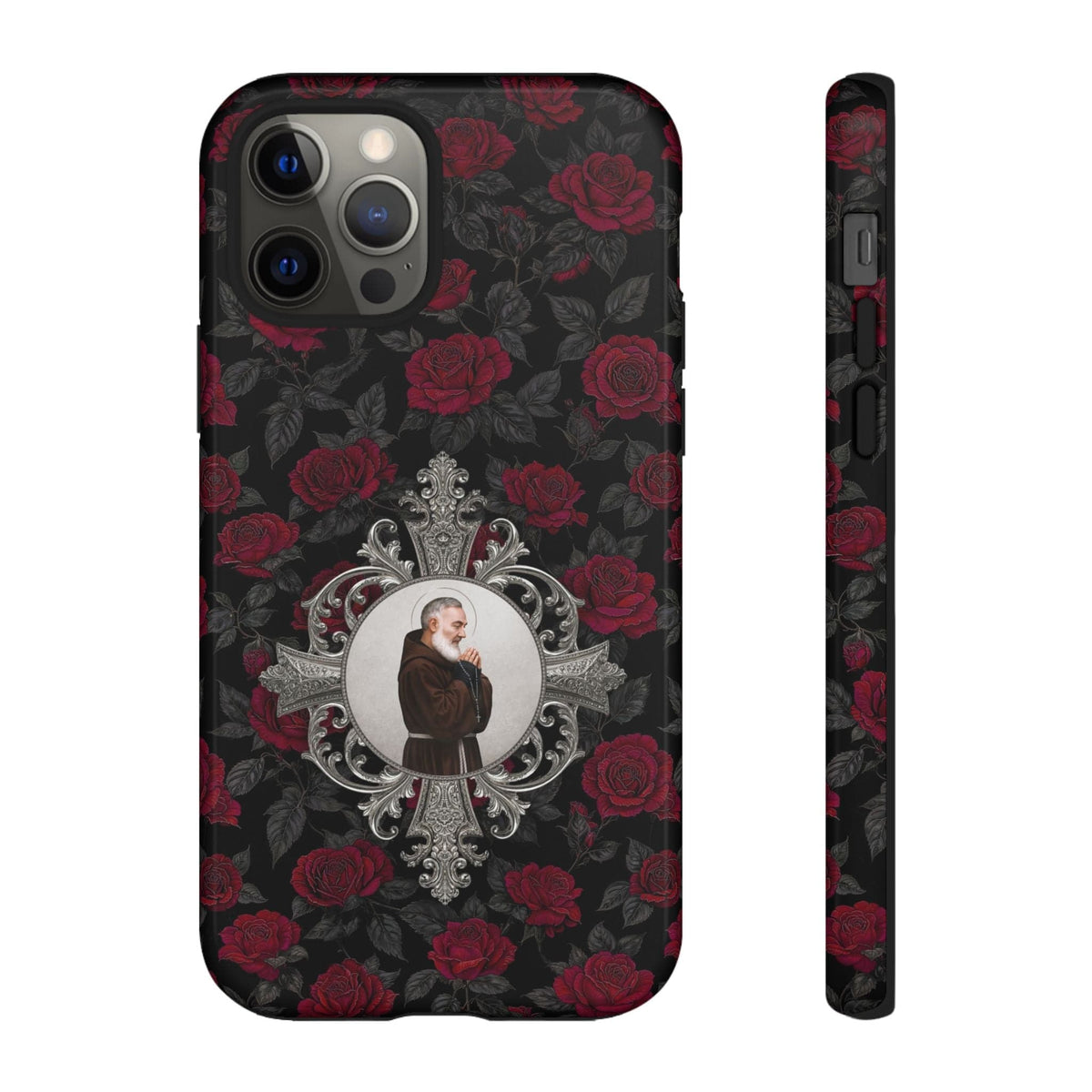 St. Padre Pio Hard Phone Case (Roses) Copyright VENXARA