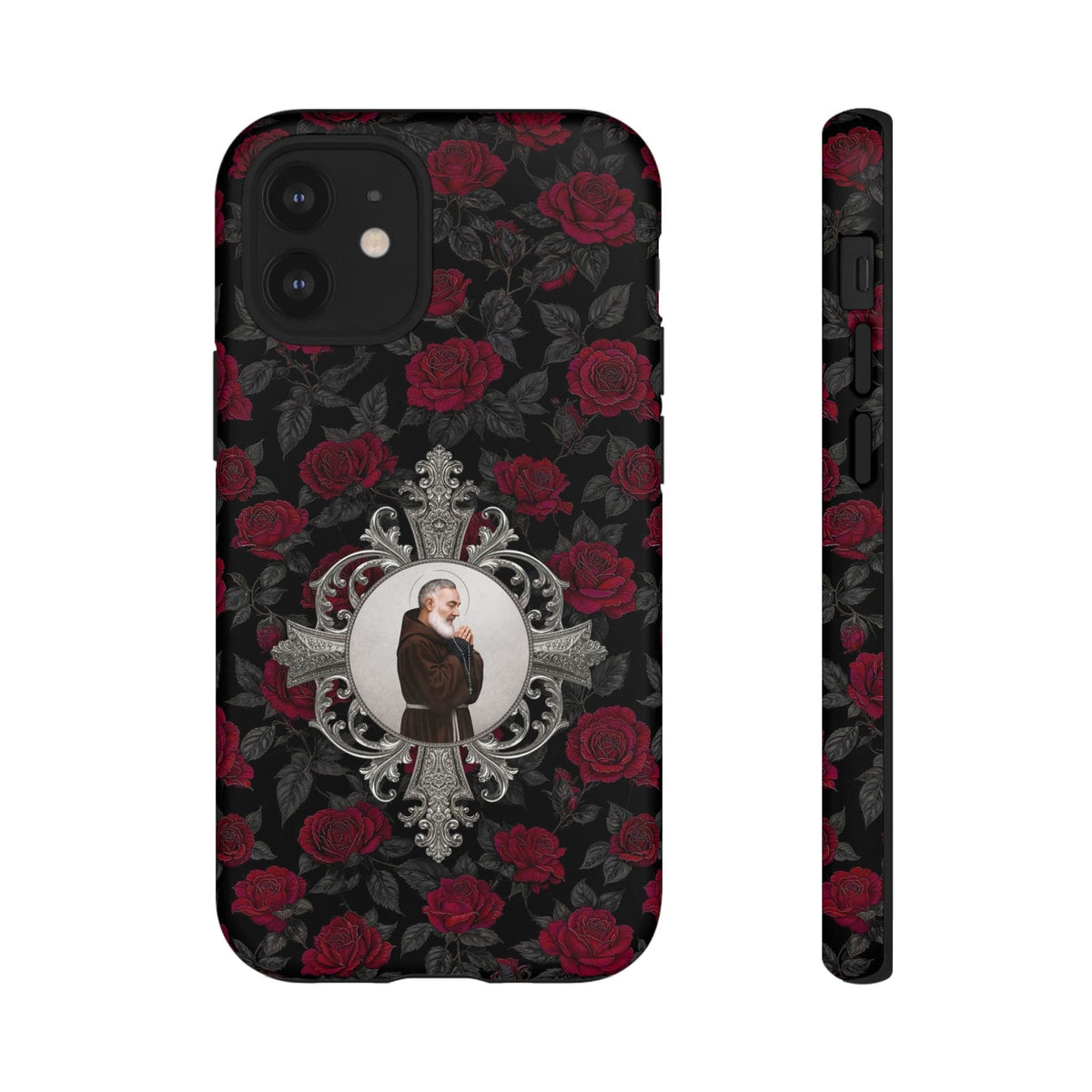 St. Padre Pio Hard Phone Case (Roses) Copyright VENXARA
