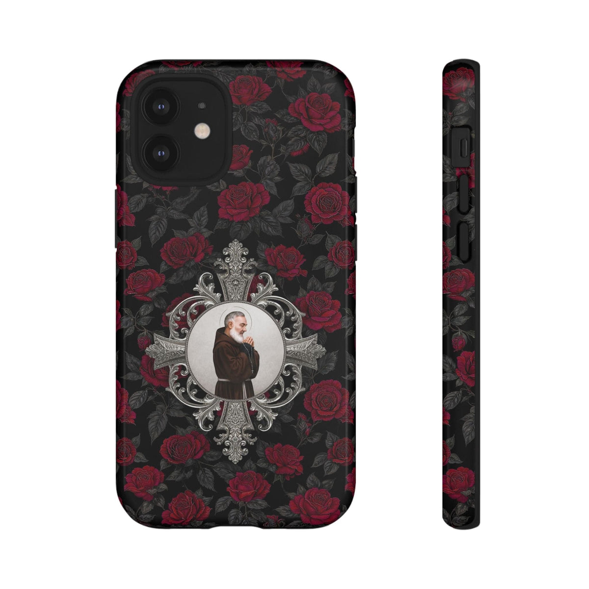 St. Padre Pio Hard Phone Case (Roses) Copyright VENXARA