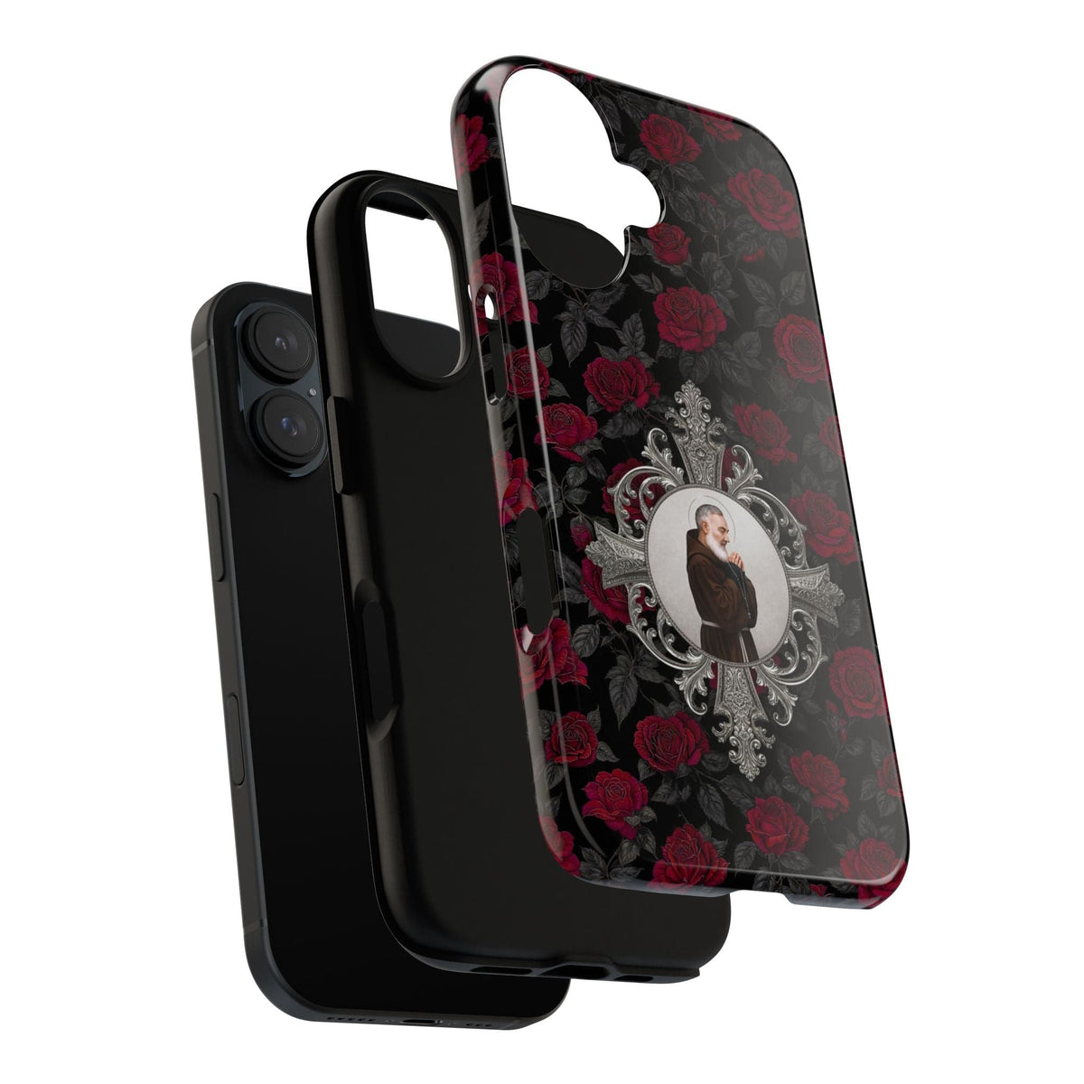 St. Padre Pio Hard Phone Case (Roses) Copyright VENXARA