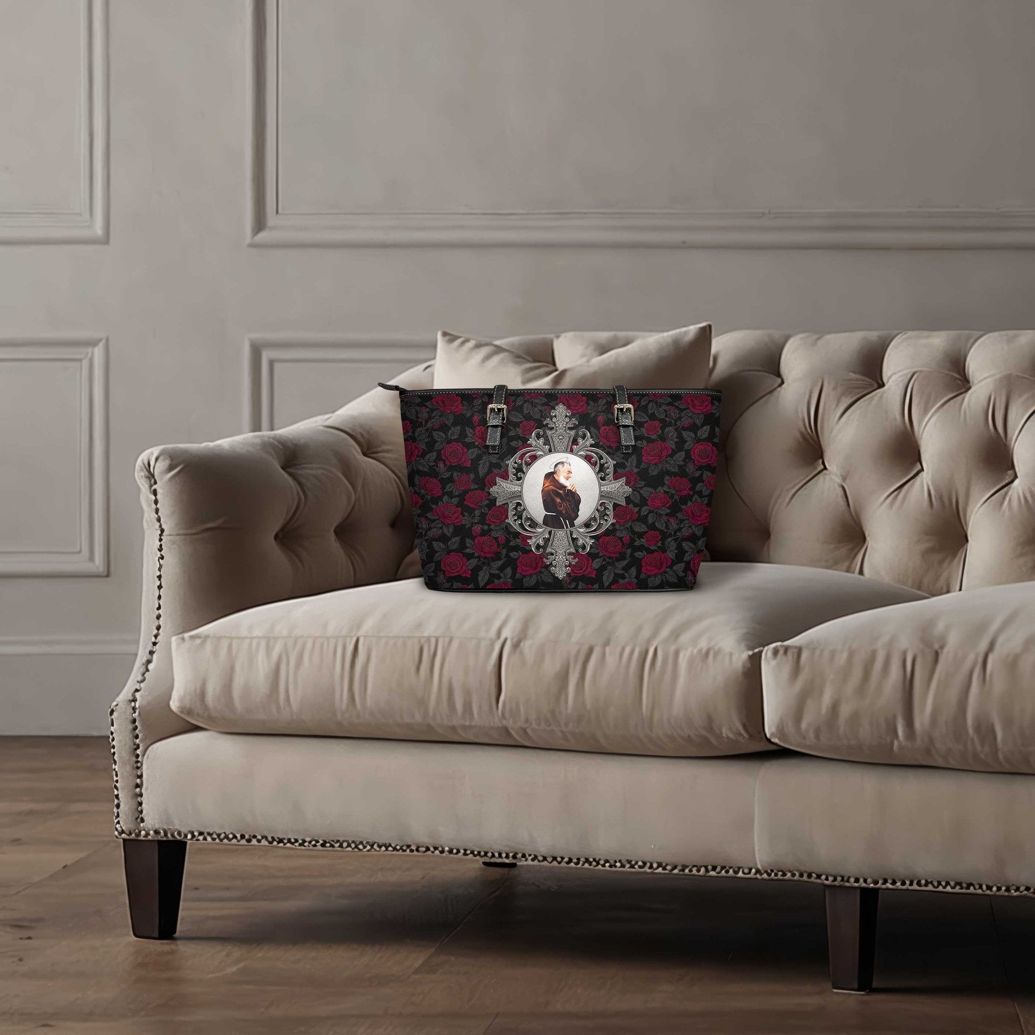 St. Padre Pio Tote Bag (Roses) - VENXARA®