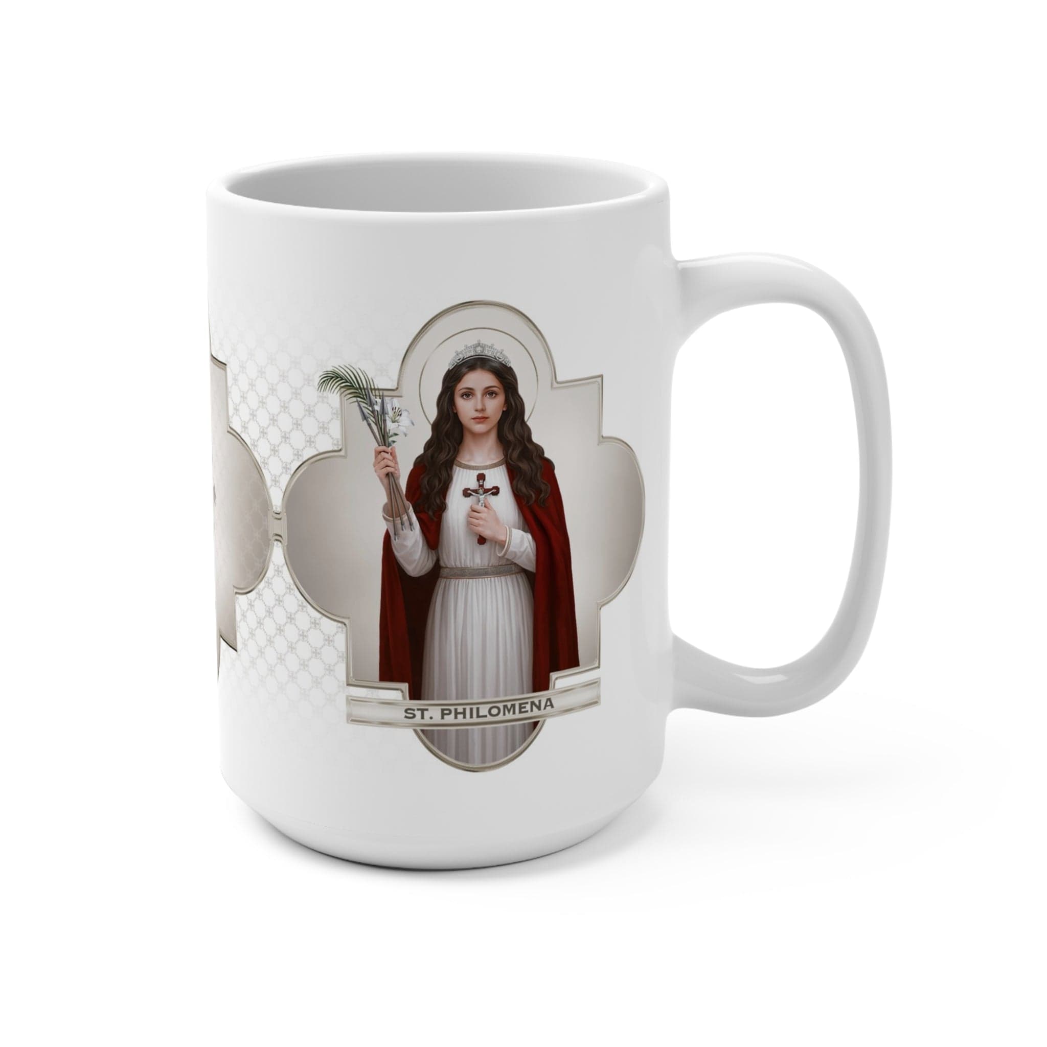 St. Philomena Ceramic Mug (White 15 oz) Copyright VENXARA