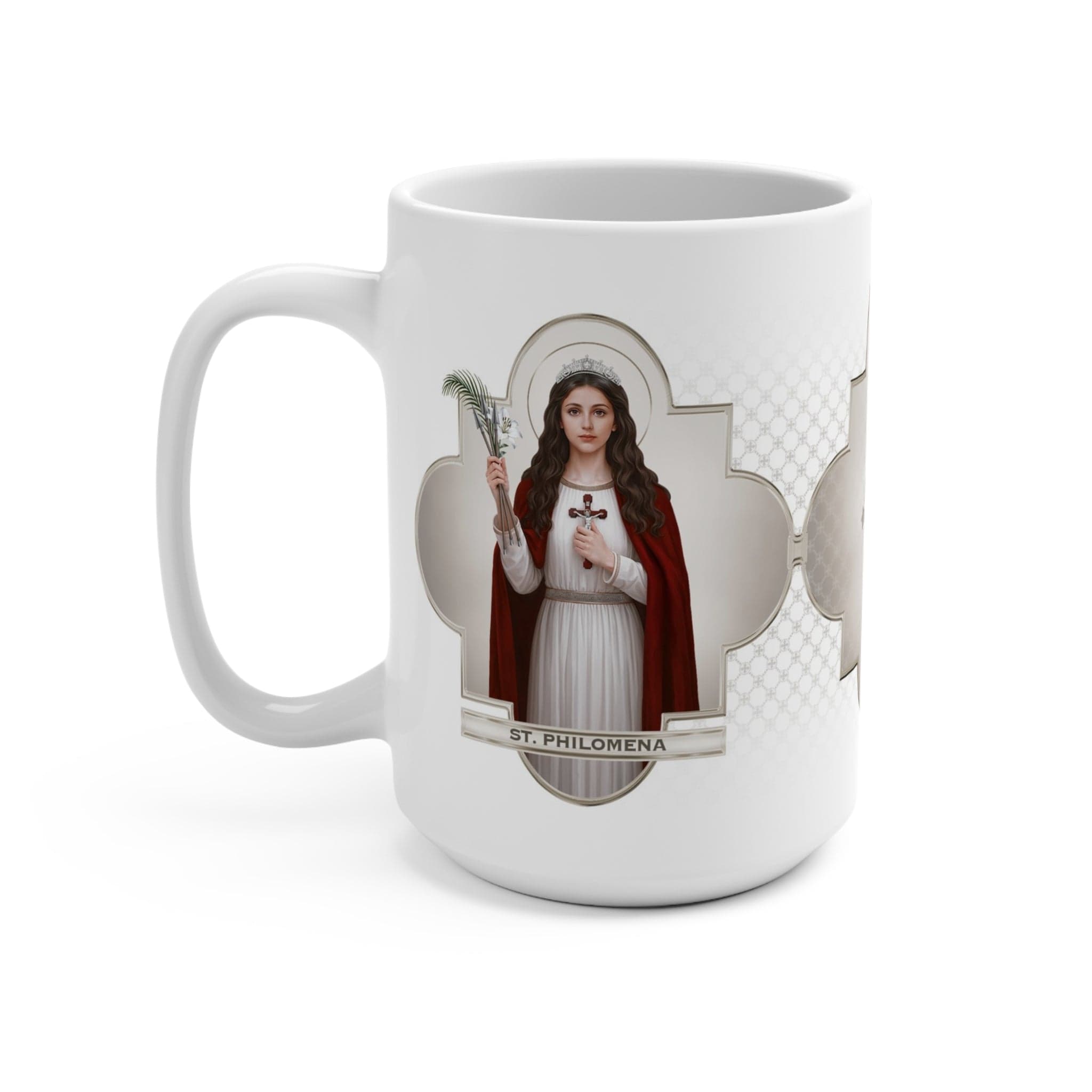 St. Philomena Ceramic Mug (White 15 oz) Copyright VENXARA