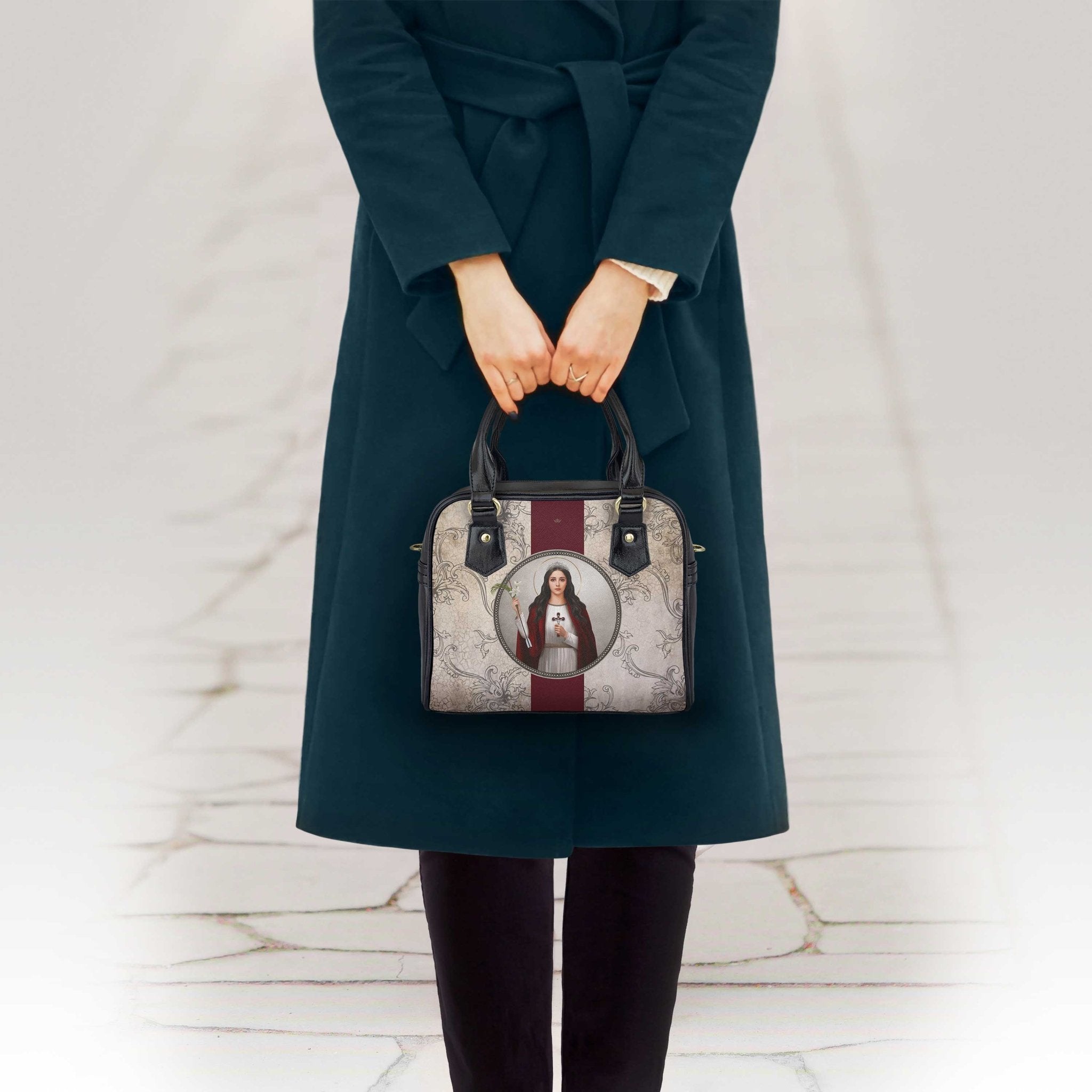 St. Philomena Medallion Handbag (Floral Patina) - VENXARA®