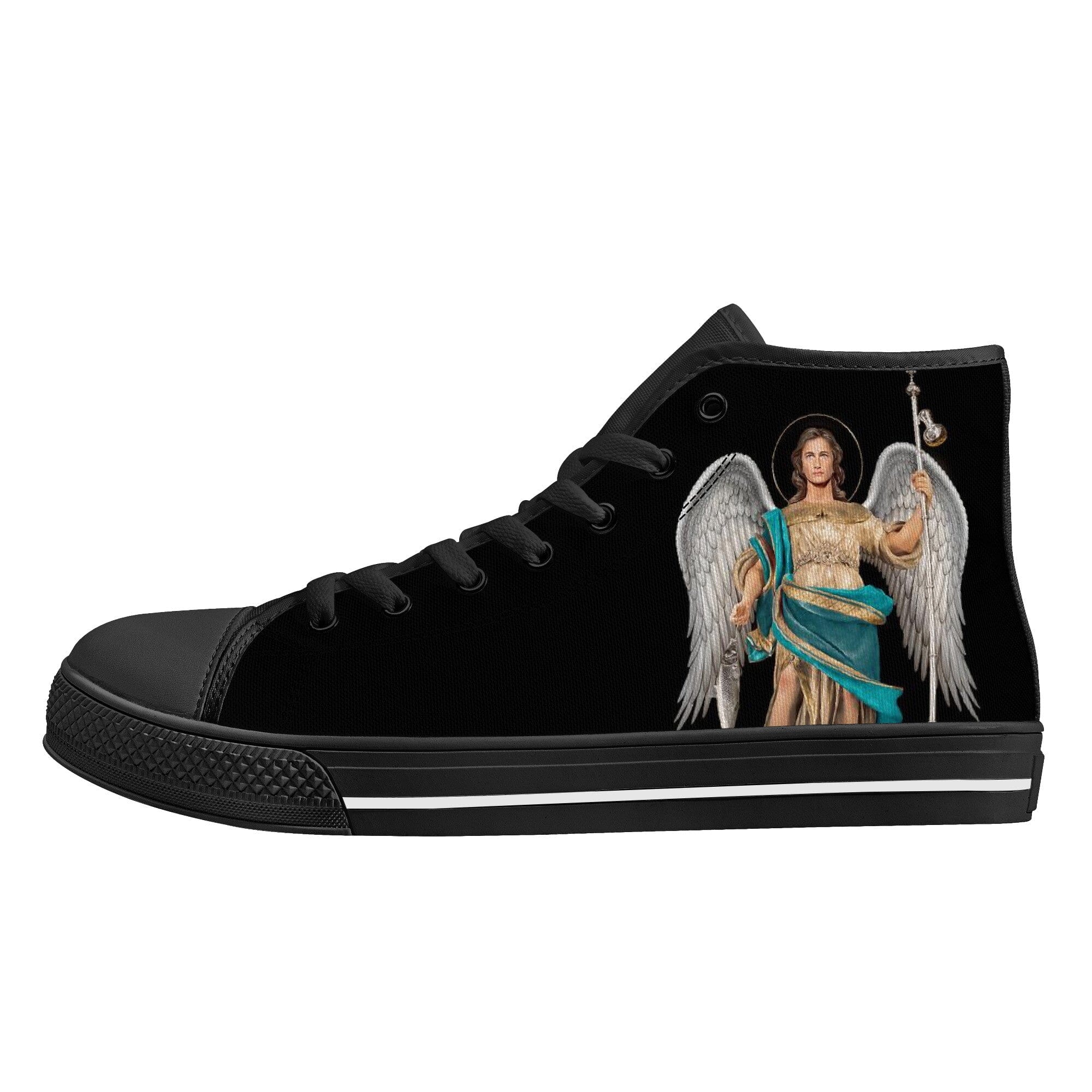 St. Raphael the Archangel Canvas High Top Shoes (Black/Black) - VENXARA®