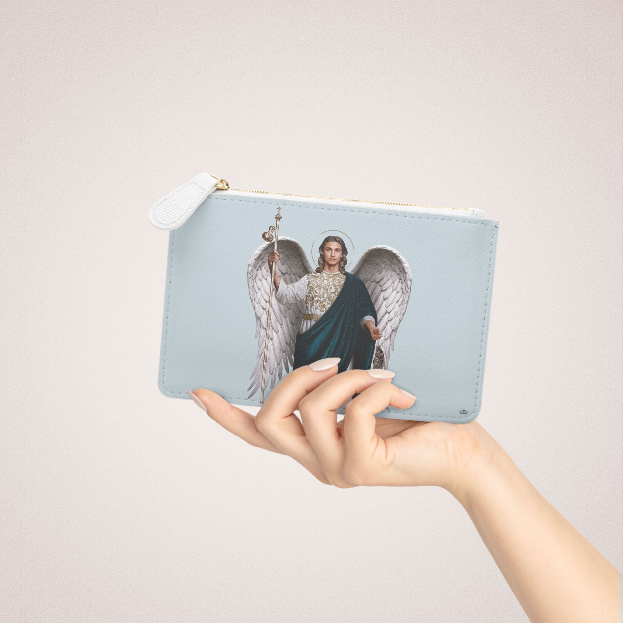 St. Raphael the Archangel Mini Clutch Pouch (Heavenly Blue) - VENXARA